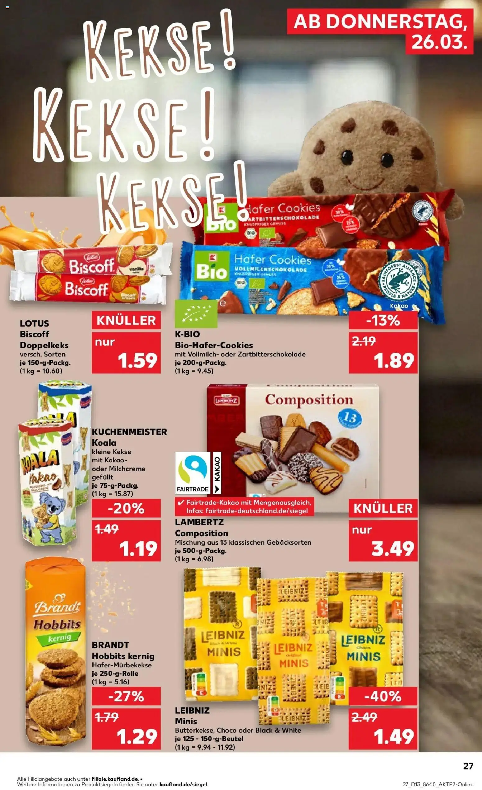 Kaufland Prospekt Bergkamen	 – gültig ab 26.03.2026 | Seite: 27 | Produkte: Kekse