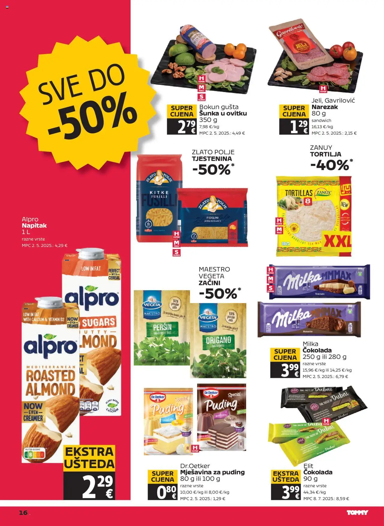 Tommy katalog | vrijedi od 11.09.2025 | Stranica: 16 | Proizvodi: Čokolada, Tjestenina, Začini, Vegeta