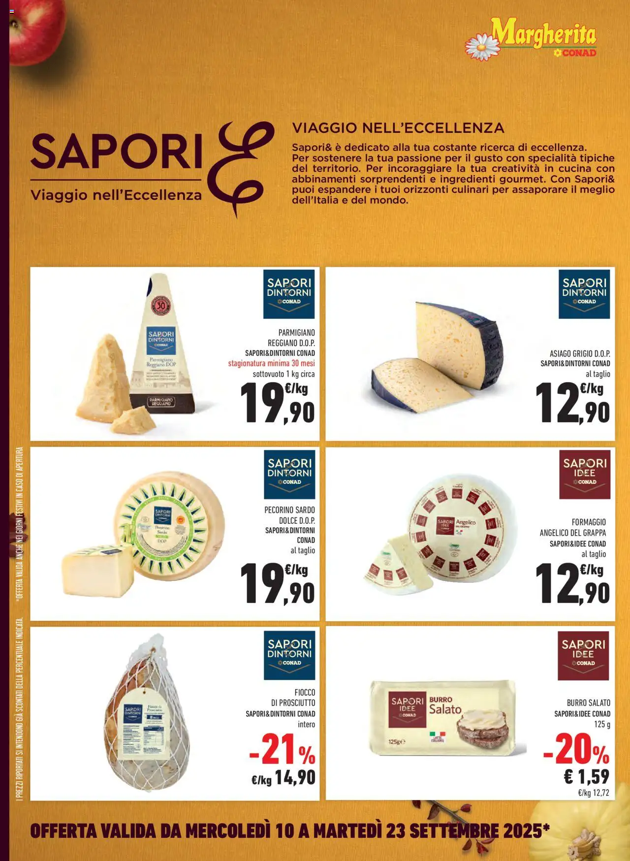 Volantino Conad del 10.09.2025 | Pagina: 12 | Prodotti: Prosciutto, Burro, Parmigiano reggiano, Parmigiano