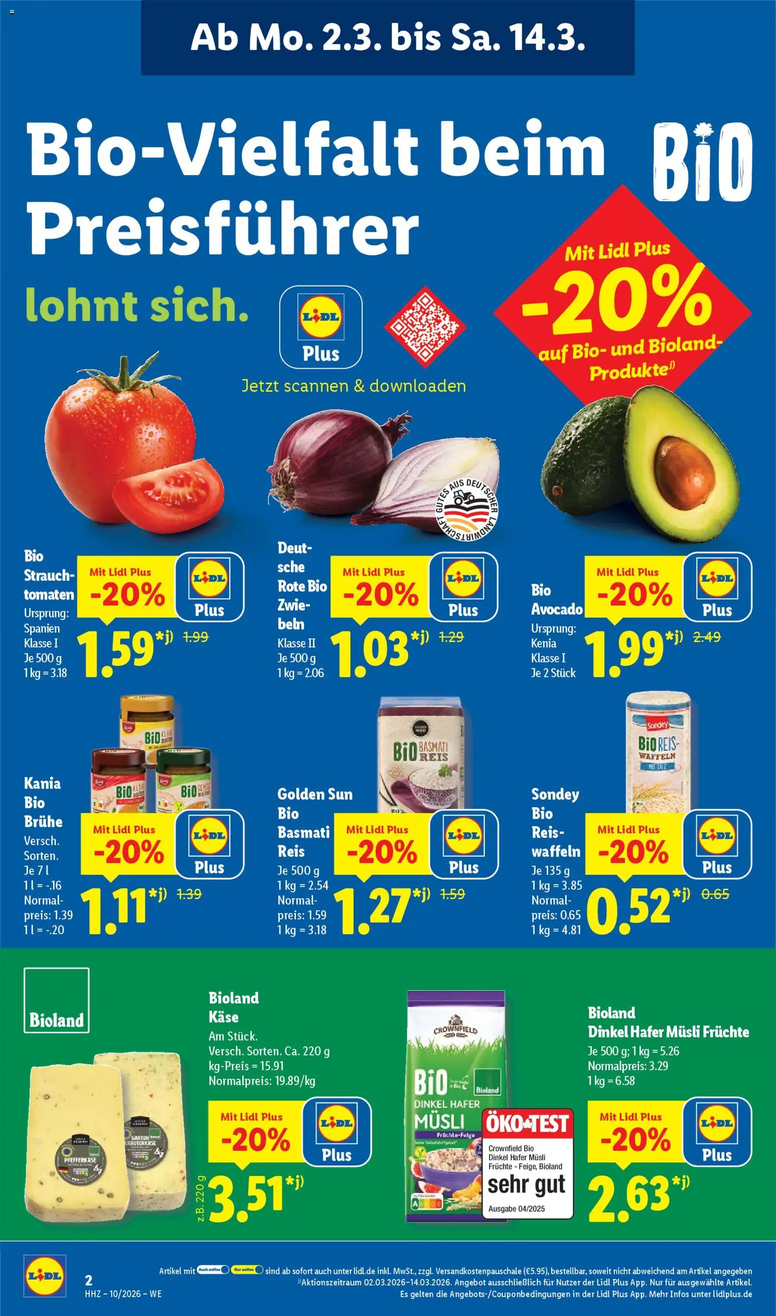 Lidl Prospekt Aarbergen – gültig ab 02.03.2026 | Seite: 8 | Produkte: Käse, Tomaten, Waffeln, Reis