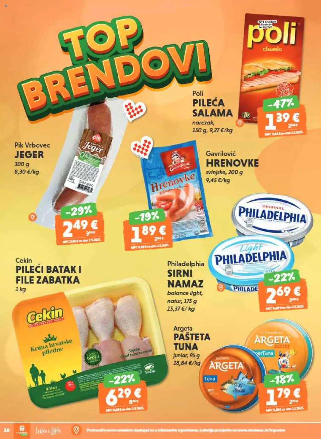 Studenac katalog | vrijedi od 22.10.2025 | Stranica: 16 | Proizvodi: Hrenovke, Pašteta, Tuna, Namaz
