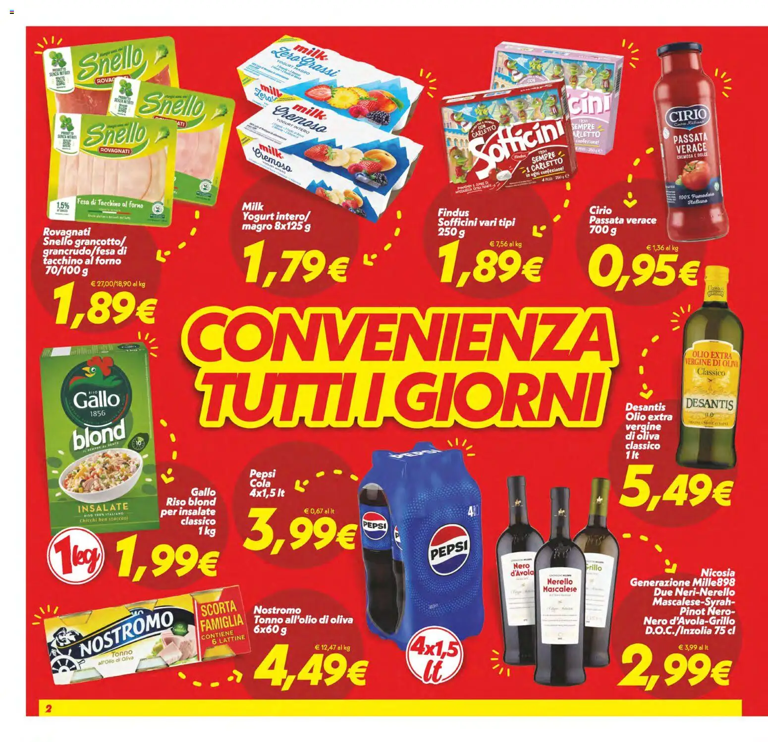 Volantino SuperConveniente del 28.04.2026 | Pagina: 2 | Prodotti: Yogurt, Riso, Pomodoro, Pepsi