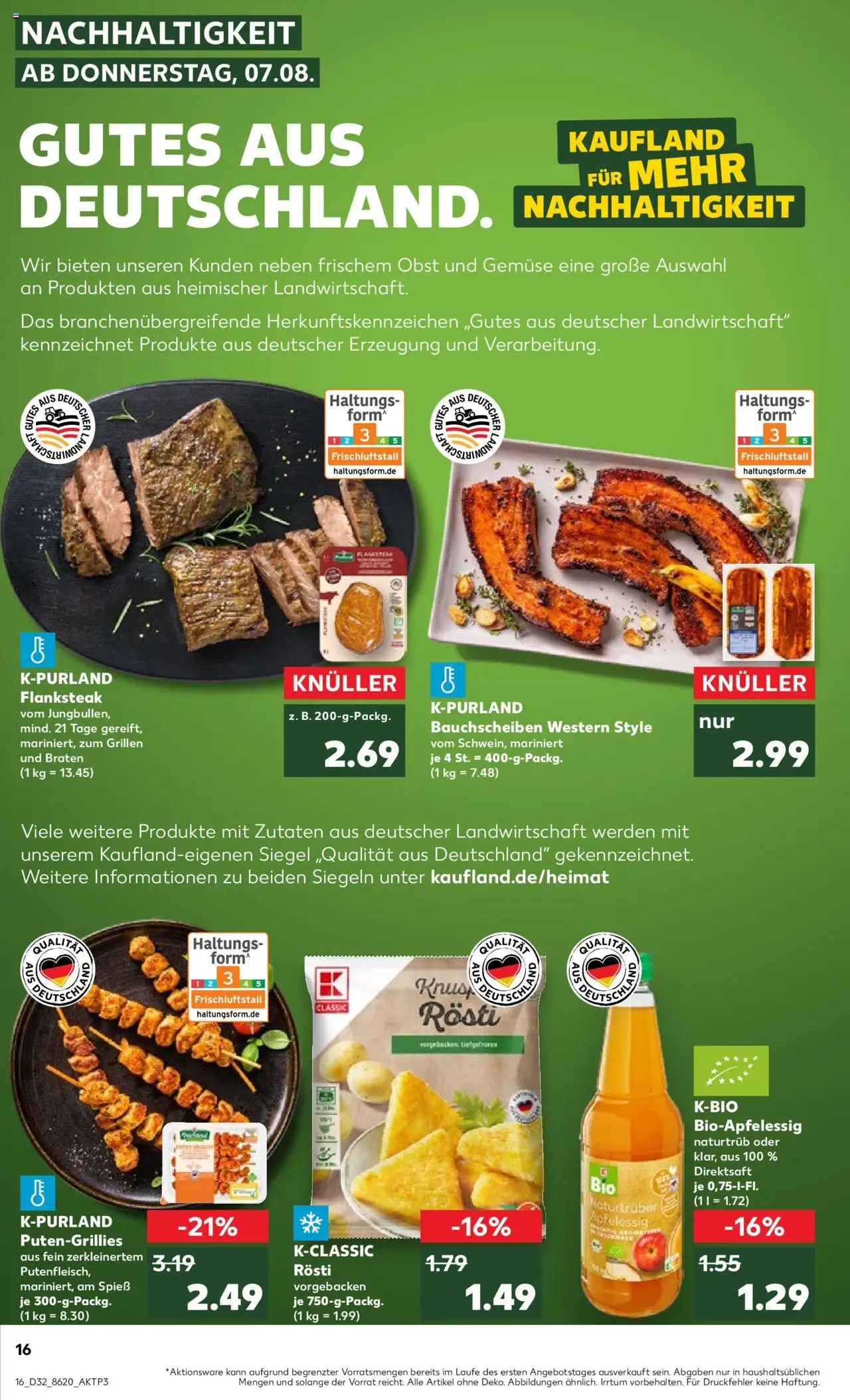 Kaufland prospekt Völklingen	 - gültig ab dem 07.08.2025 | Seite: 16 | Produkte: Apple, Gemüse, Obst, Steak