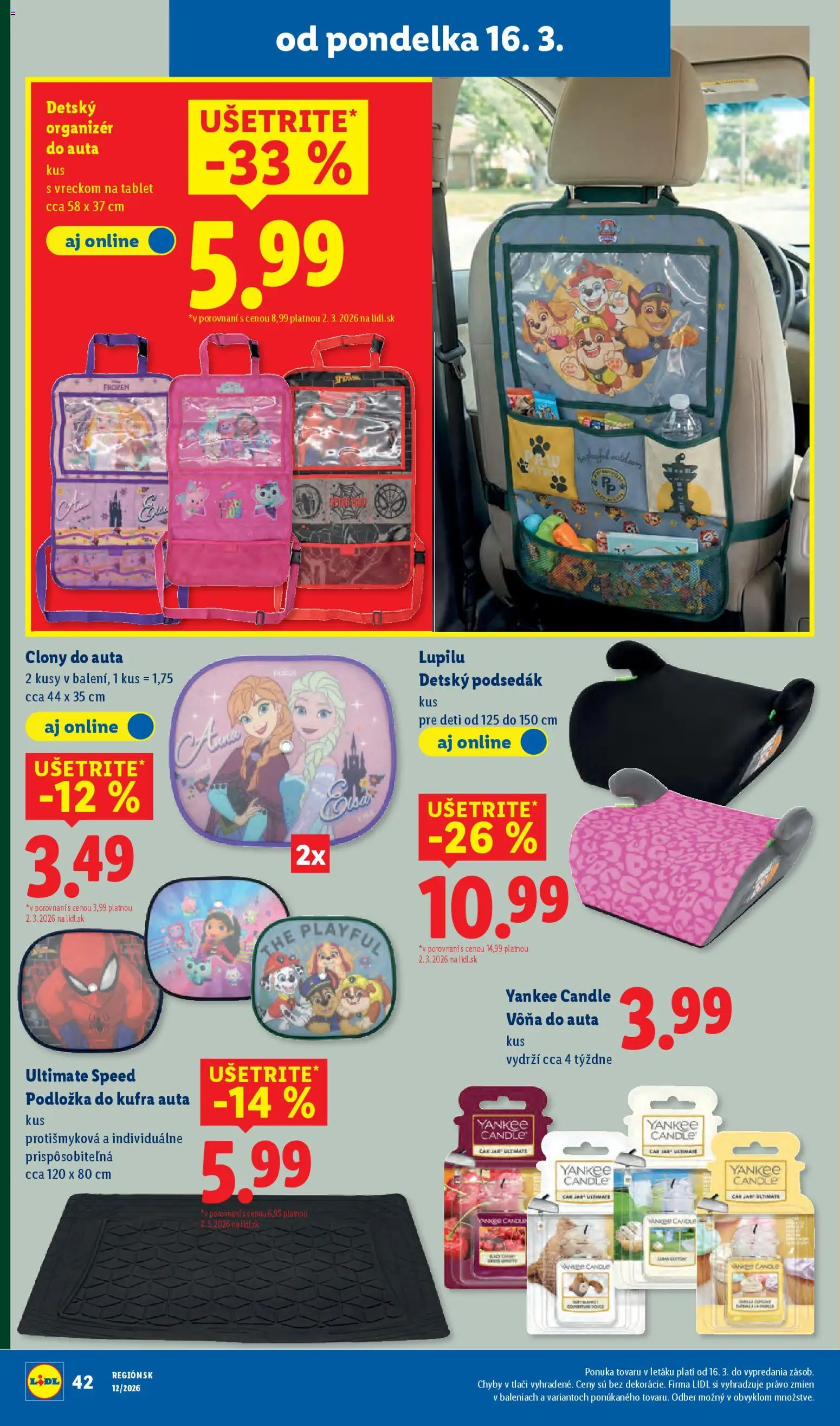 Nové Lidl akcie – leták je platný od 19.03.2026 | Strana: 98 | Produkty: Organizér, Tablet, Yankee Candle