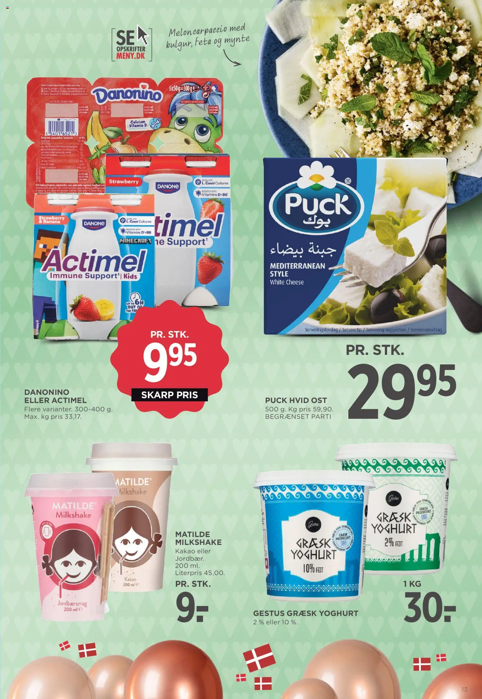 Meny tilbudsavis – gyldig fra 01.05.2026 | Side: 13 | Produkter: Ost, Yoghurt, Milkshake, Mynte