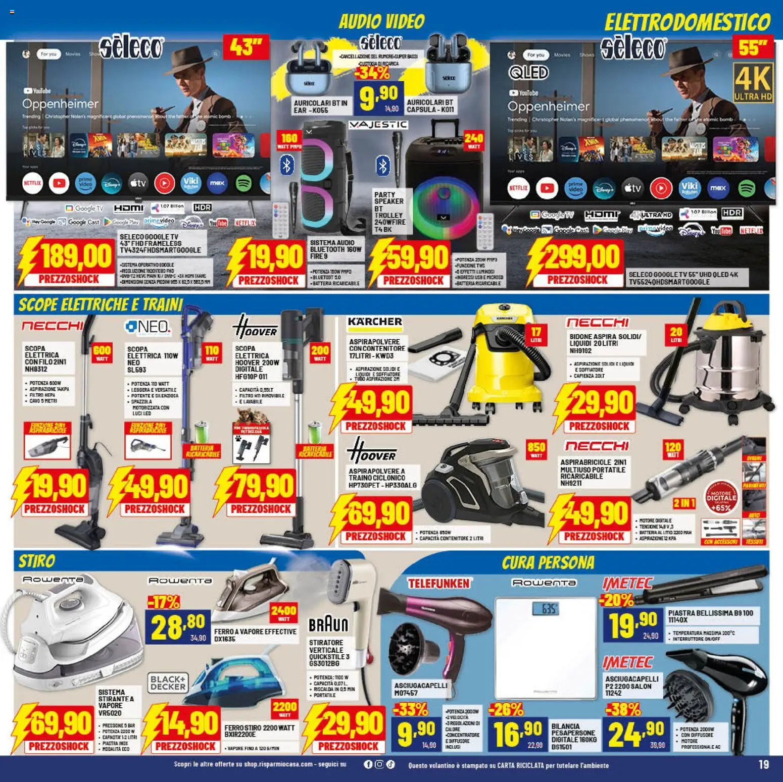 Volantino RisparmioCasa del 26.02.2026 | Pagina: 19 | Prodotti: Audio, USB, Bilancia, Batteria