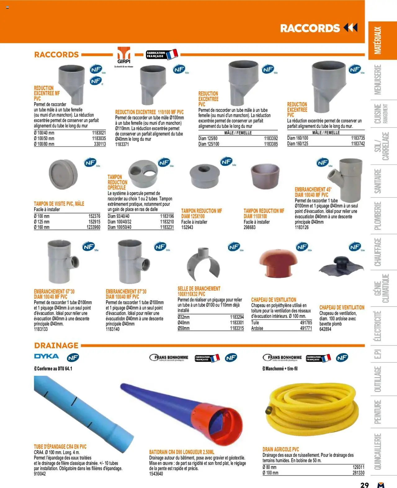  | Page: 29 | Produits: Tuile, Tampon, Gravier, Chapeau