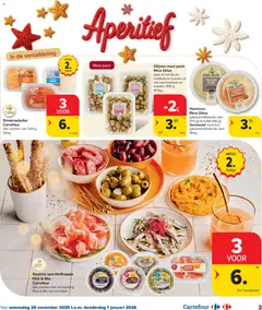 Carrefour Folder- Feest - Voorbeeld van een folder van Carrefour, geldig van 26.11.2025 | Pagina: 3 | Producten: Olijven, Knoflook, Kaas