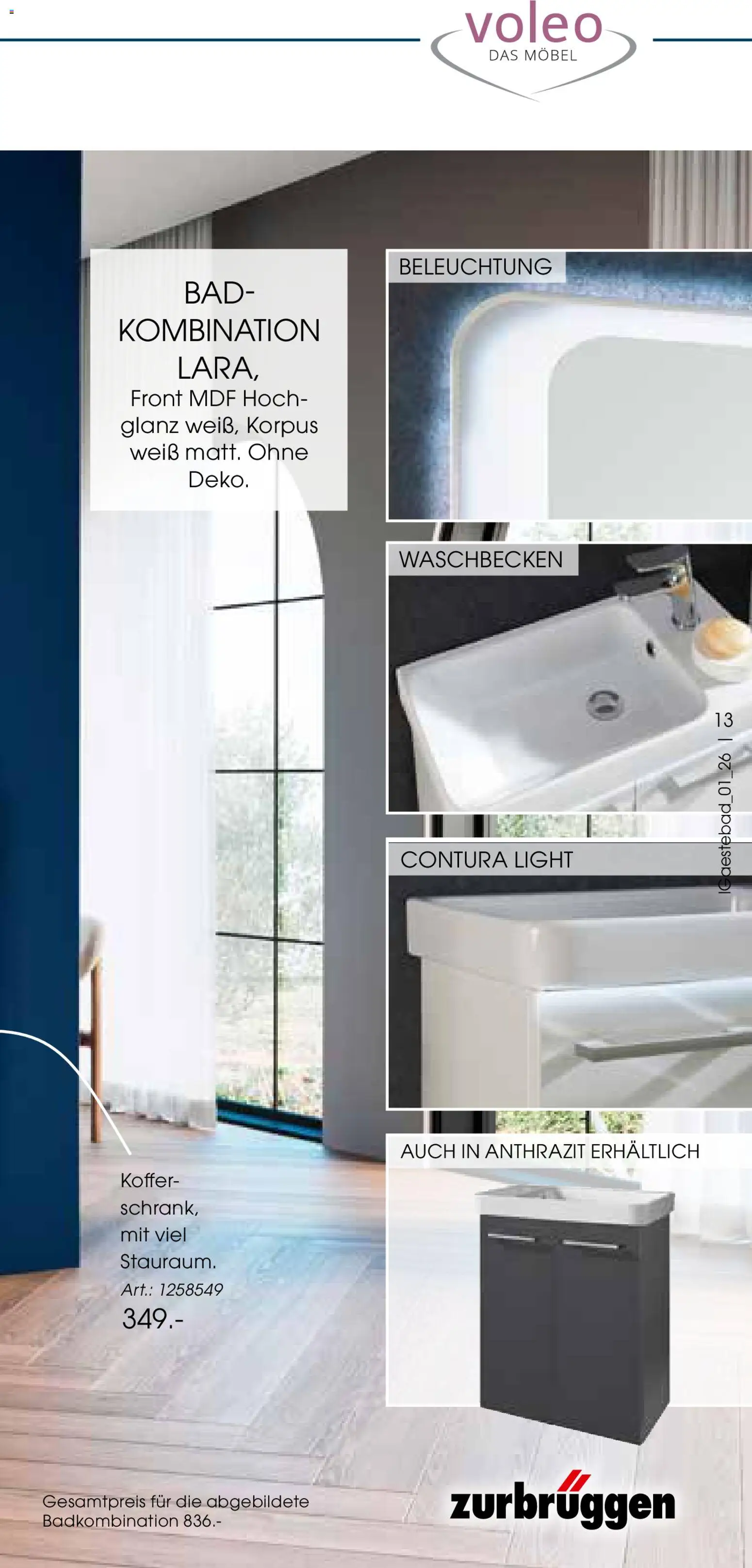 Zurbrüggen - Gästebad – gültig ab 18.02.2026 | Seite: 13 | Produkte: Waschbecken, Bad, Koffer