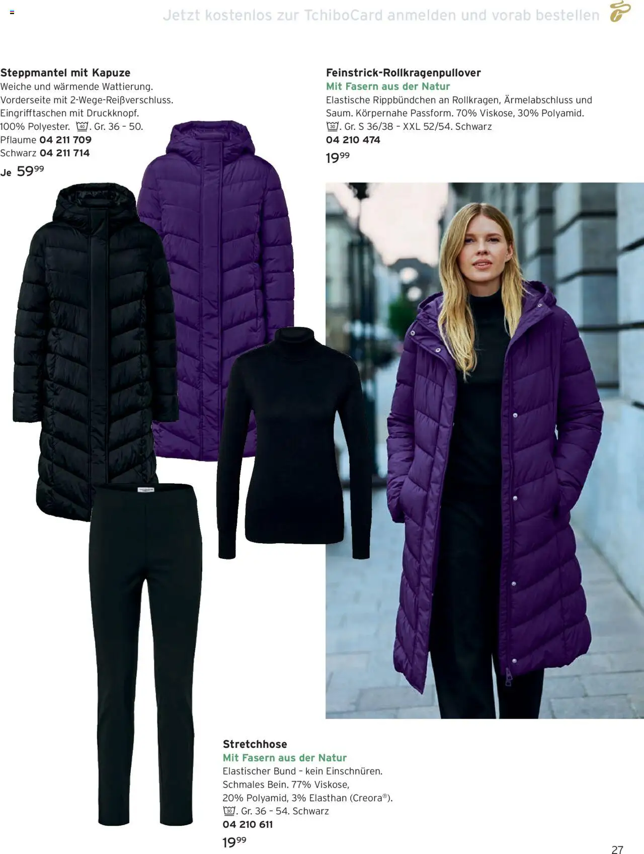 Angebote Tchibo – gültig ab 01.10.2025 | Seite: 27 | Produkte: Steppmantel