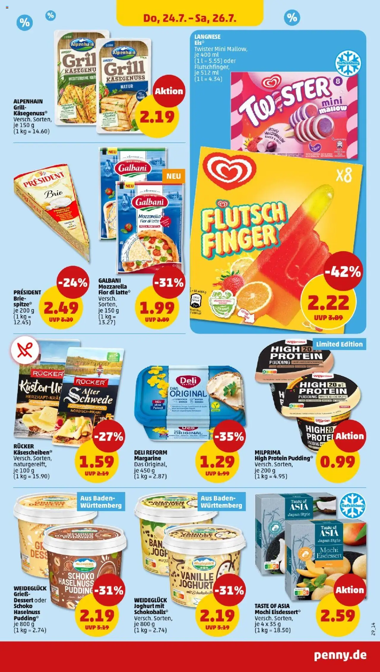 Penny - Baden-Württemberg - gültig ab dem 21.07.2025 | Seite: 29 | Produkte: Grill, High protein pudding, Joghurt, Pudding