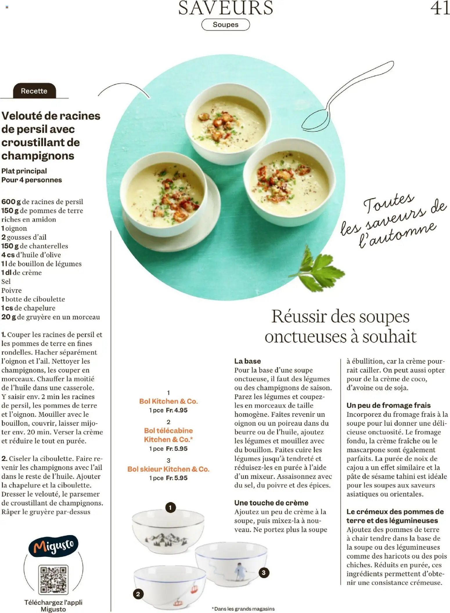 Migros Magazin FR – gültig ab 17.11.2025 | Seite: 41 | Produkte: Mascarpone, Champignons, Creme