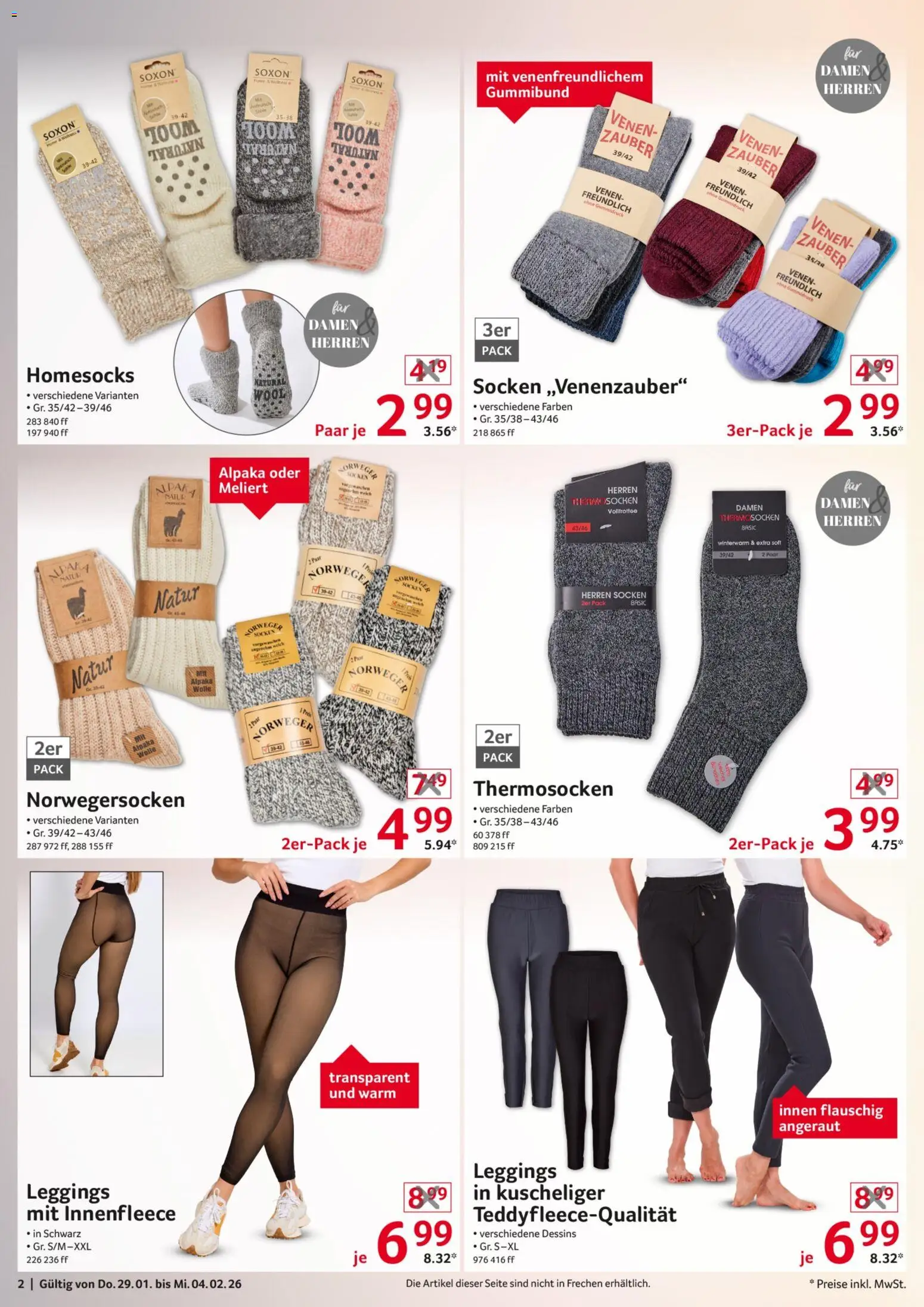 Selgros  Non Food – gültig ab 29.01.2026 | Seite: 2 | Produkte: Socken, Leggings