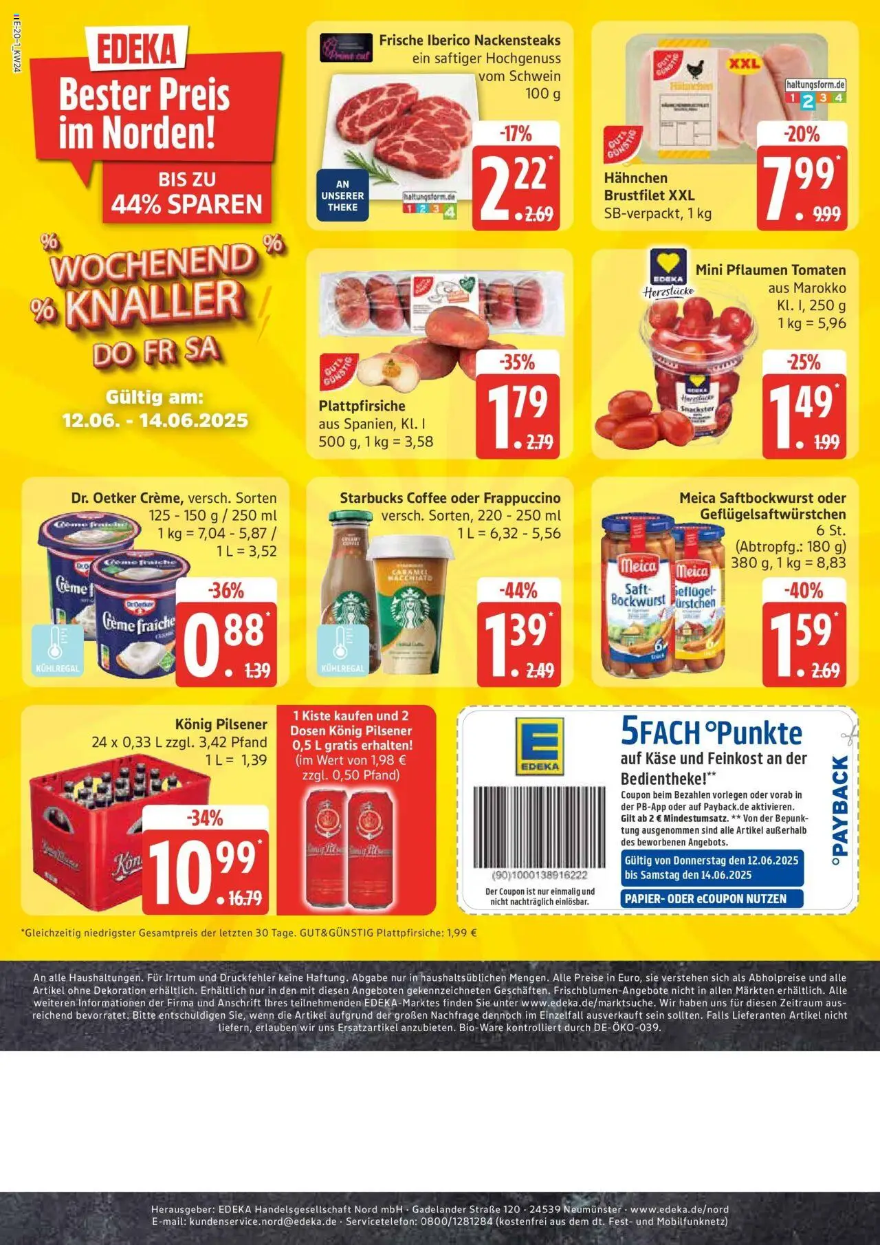 Edeka prospekt Großenwiehe	 - gültig ab dem 08.06.2025 | Seite: 20 | Produkte: Bockwurst, Hahnchen, Pflaumen, Tomaten