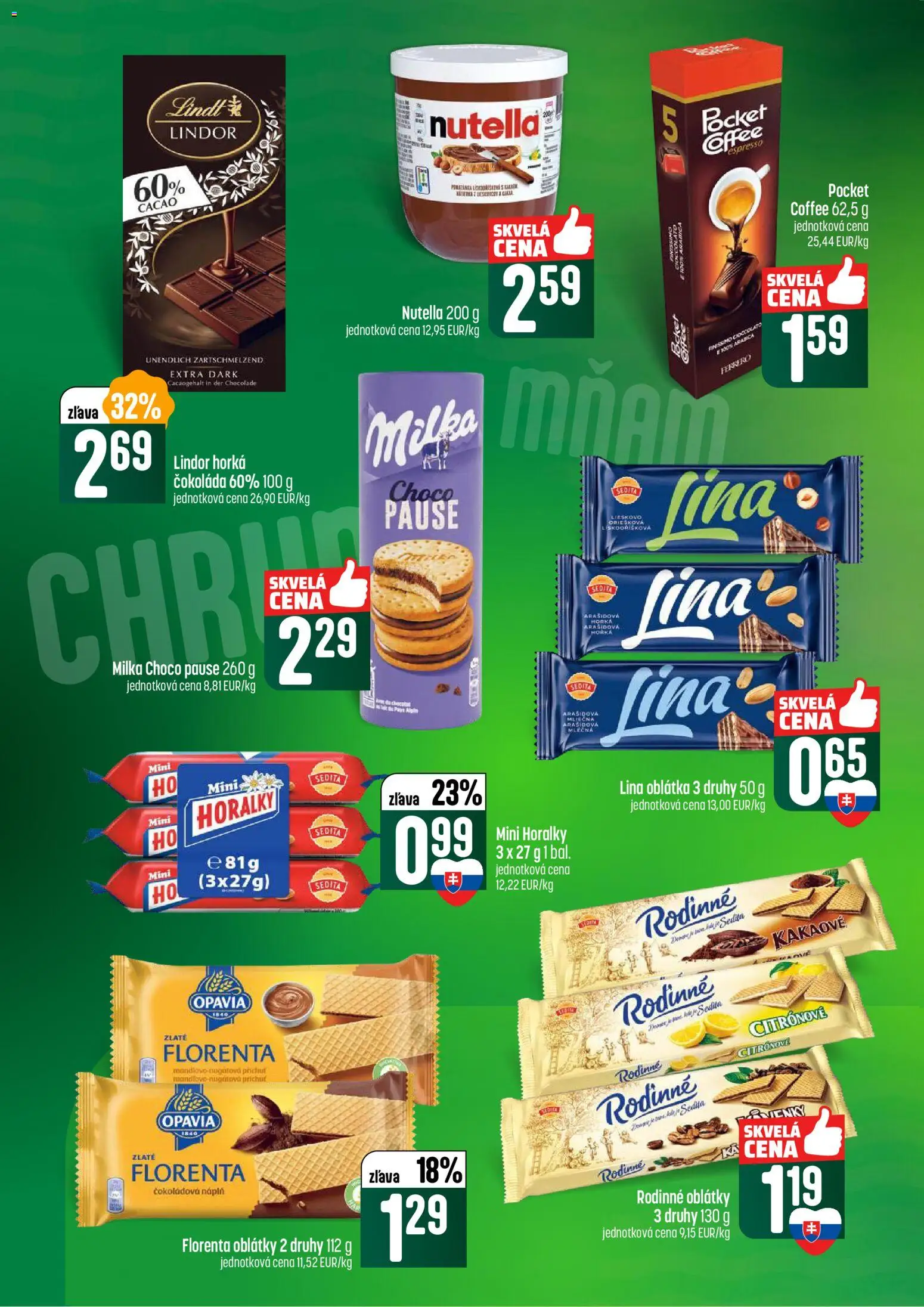 Nové COOP Jednota akcie – leták je platný od 08.01.2026 | Strana: 38 | Produkty: Lindt, Milka, Horálky, Nutella