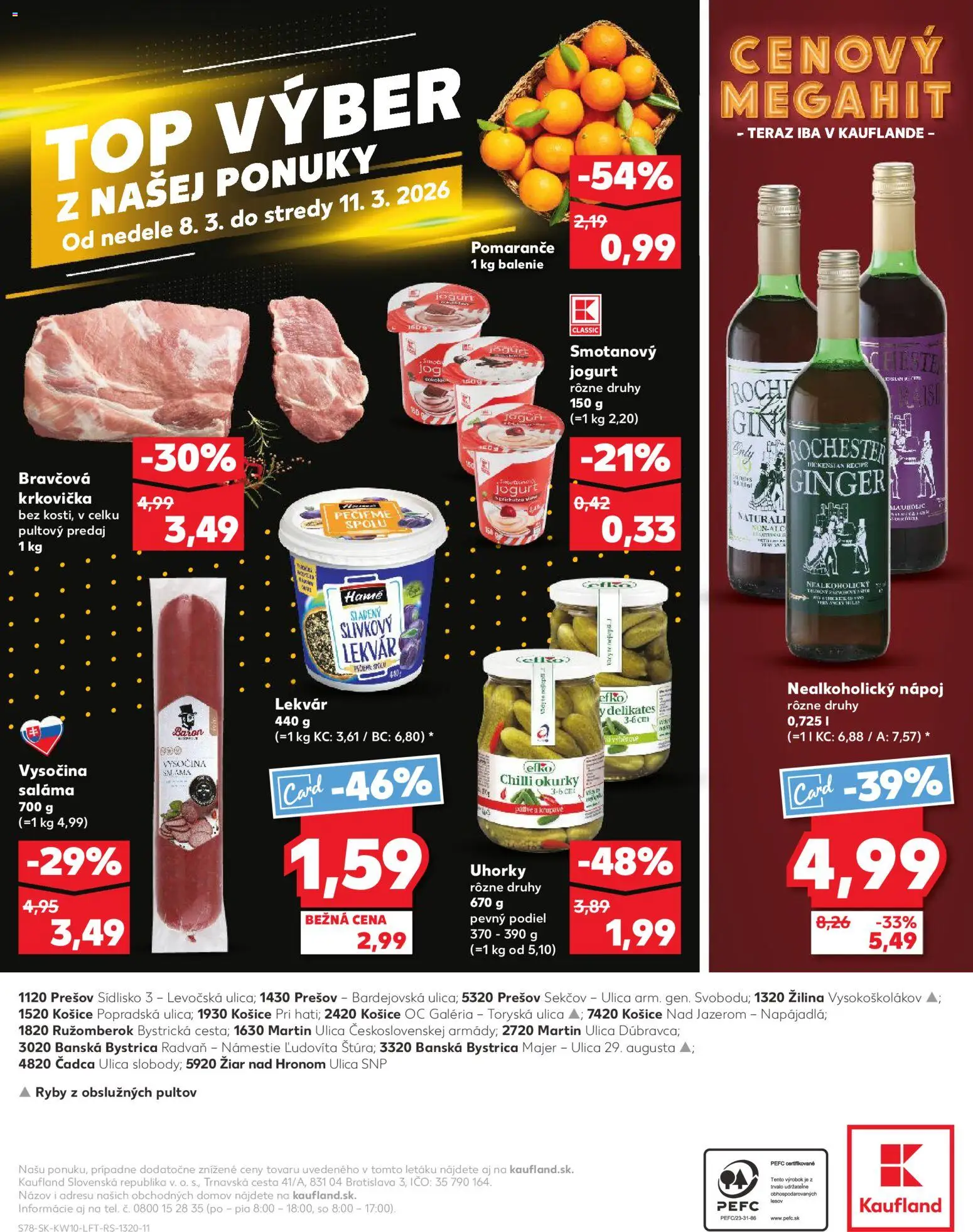 Nové Kaufland akcie – leták je platný od 05.03.2026 | Strana: 78 | Produkty: Jogurt, Ryby, Bravčová krkovička, Uhorky