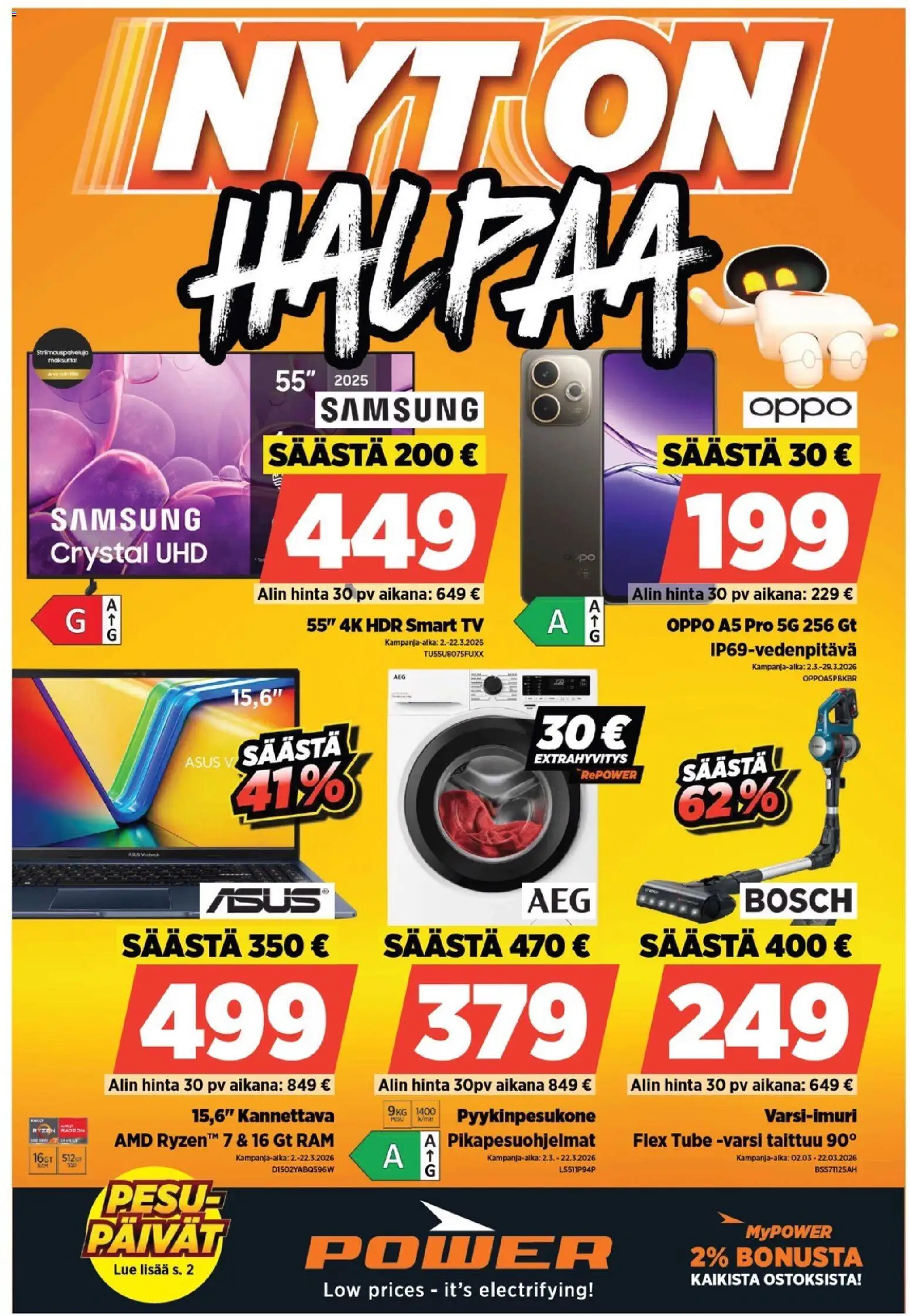 Power tarjoukset – voimassa 08.03.2026 alkaen | Sivu: 1 | Tuotteet: TV