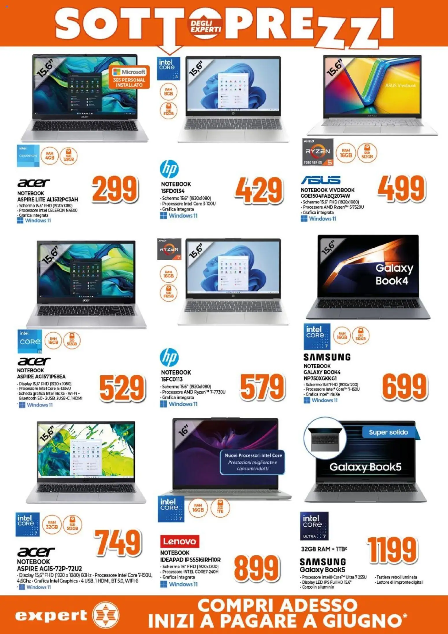 Volantino Expert del 26.02.2026 | Pagina: 5 | Prodotti: Schermo, Tastiera, Alluminio, Samsung