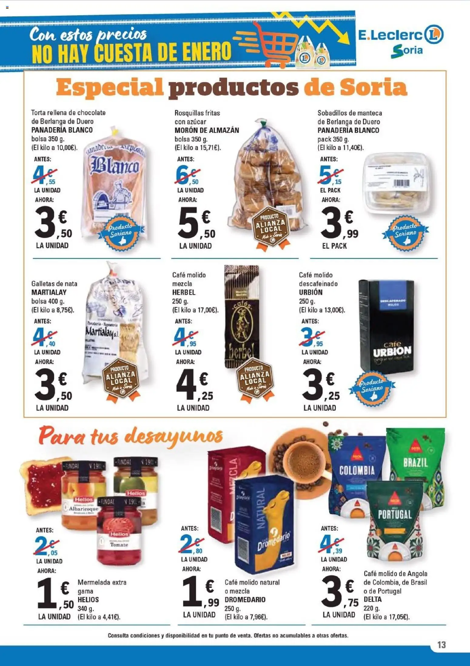 E.Leclerc folleto │ válido desde el 14.01.2026 | Página: 13 | Productos: Manteca, Café, Chocolate, Bolsa