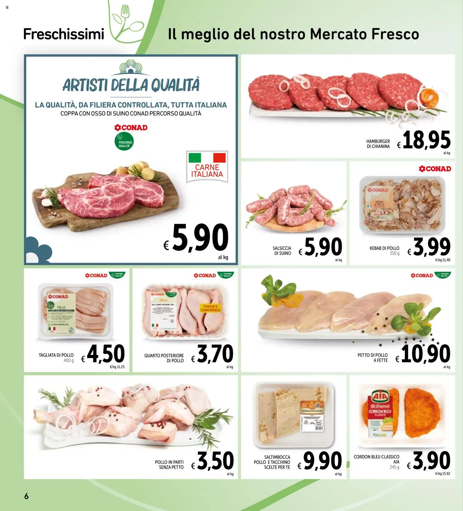 Volantino Spazio Conad del 20.01.2026 | Pagina: 6 | Prodotti: Petto di Pollo, Pollo, Tè, Suino