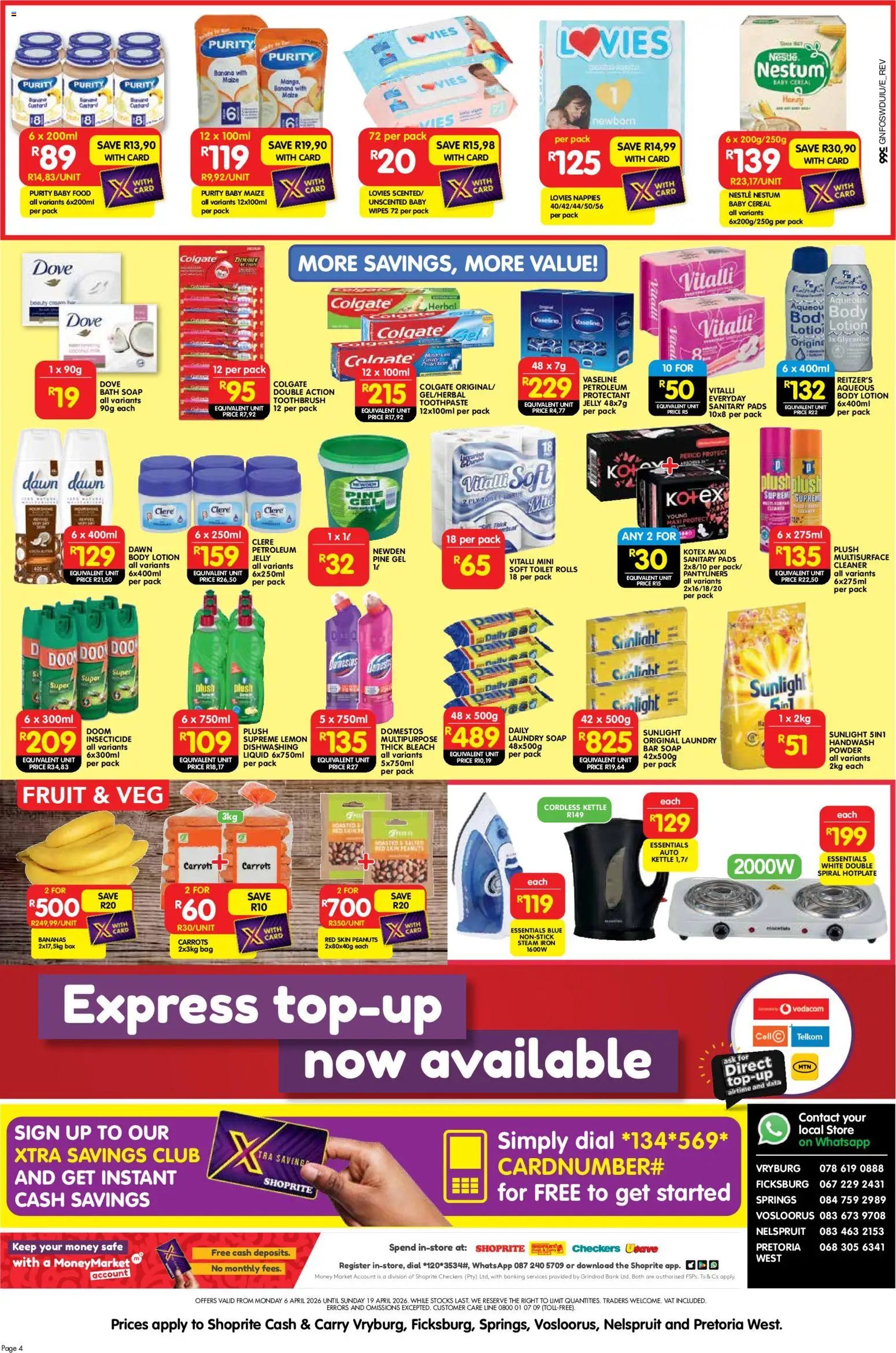 New Shoprite catalogue – valid from 06.04.2026 | Page: 4 | Products: Box, Toothpaste, Lemon, Toothbrush