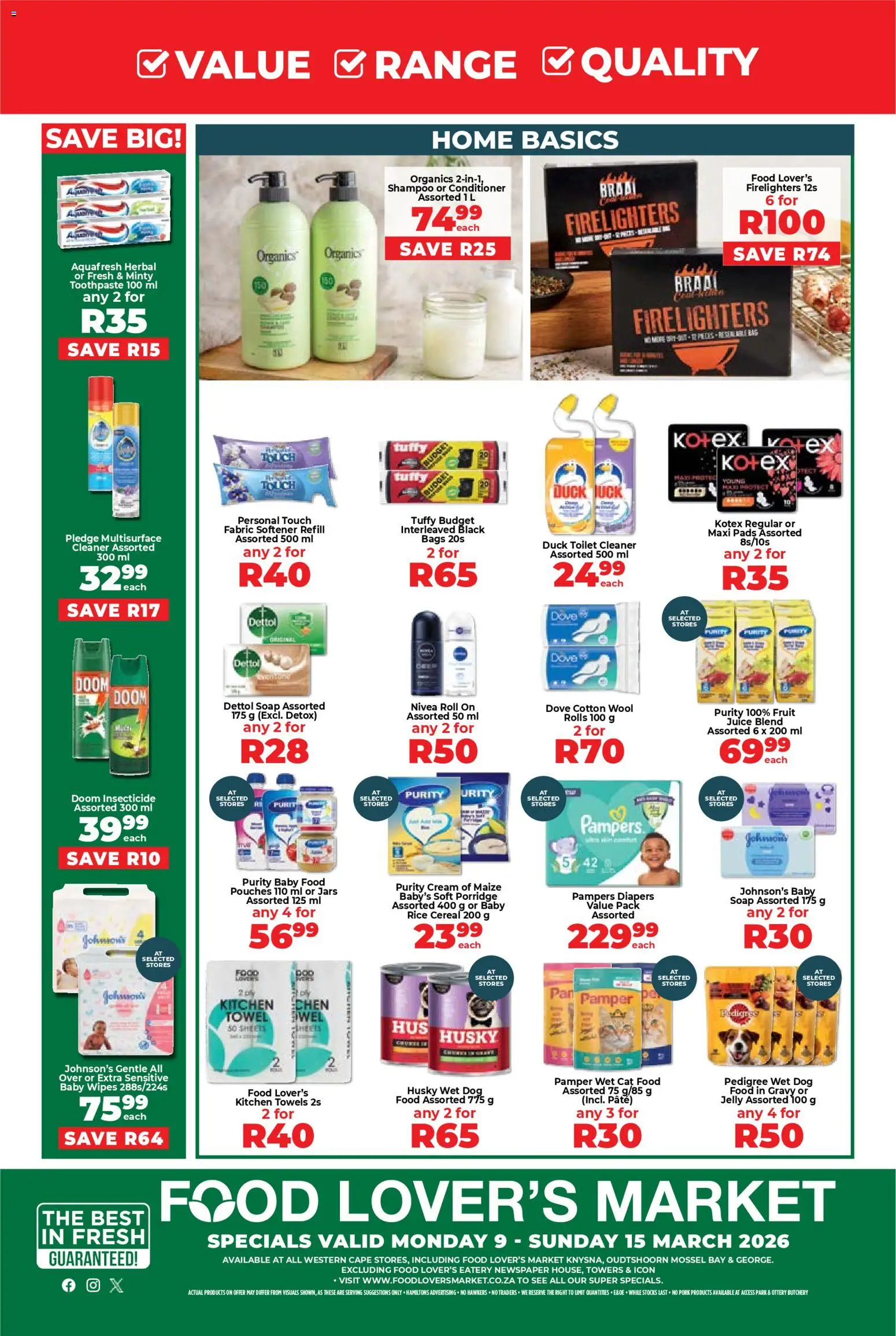 New Food Lover's Market catalogue – valid from 09.03.2026 | Page: 7 | Products: Toilet, Conditioner, Baby food, Toothpaste