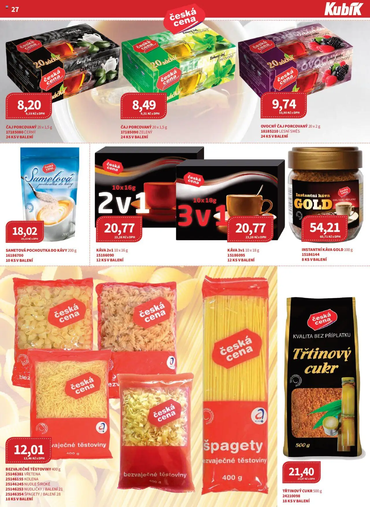 Kubík leták - Velkoobchod 06/2025 od 01.06.2025 | Strana: 27 | Produkty: Káva, Třtinový cukr, Instantní káva, Coffee creamer