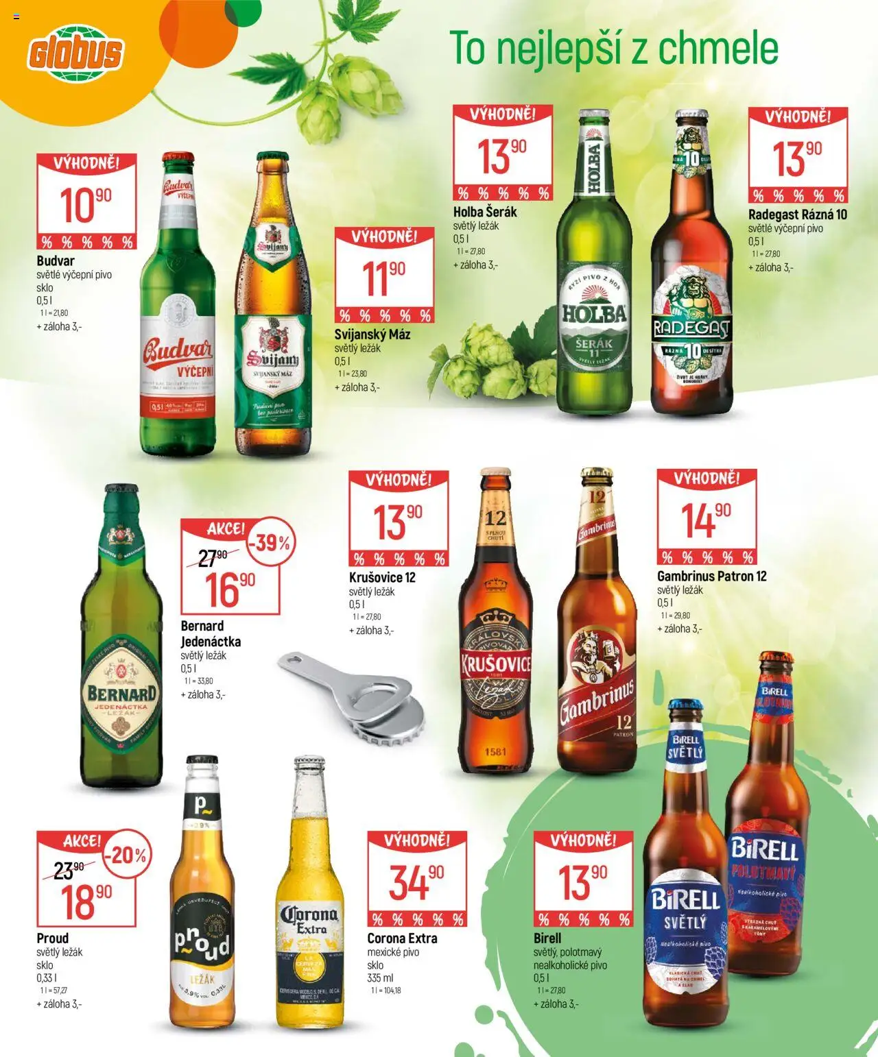 Globus leták - Chutě podzimu od 24.09.2025 | Strana: 8 | Produkty: Budvar, Birell, Šerák, Radegast