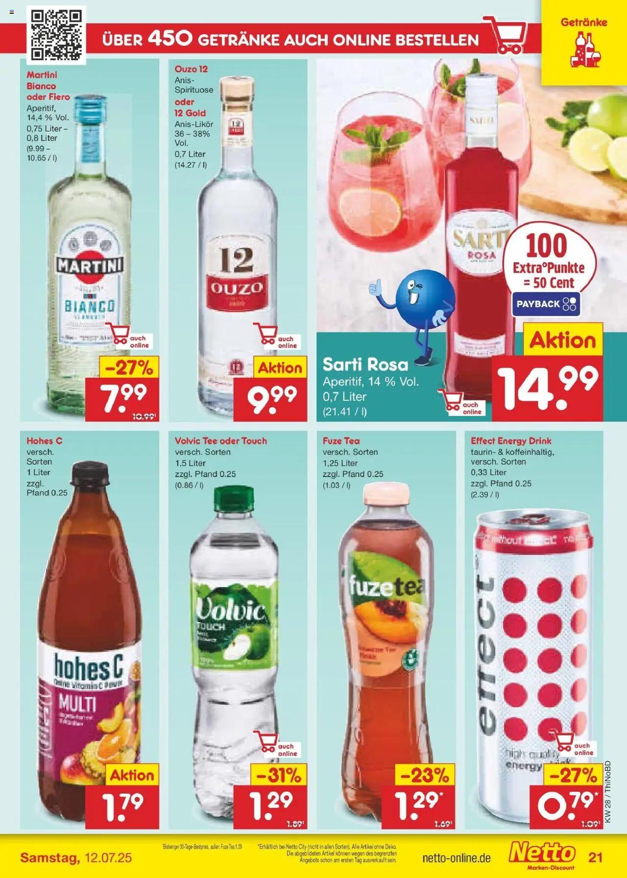 Netto Marken-Discount prospekt Herzberg	 - gültig ab dem 07.07.2025 | Seite: 31 | Produkte: Martini, Ouzo 12, Hohes c, Volvic