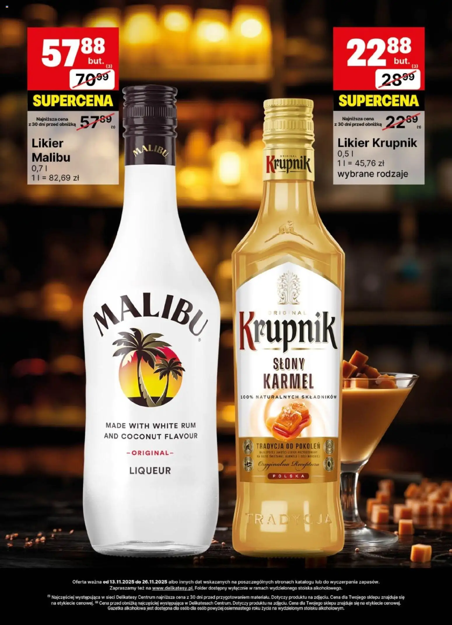 Delikatesy Centrum Gazetka - DeliBarek od 13.11.2025 | Strona: 30 | Produkty: Krupnik słony karmel, Delikatesy, Rum