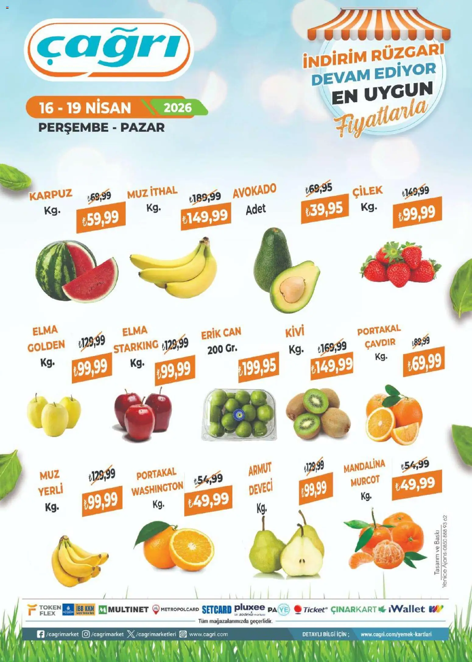 Çağrı Market - Manav Katalog - 16.04.2026 tarihinden itibaren geçerlidir | Sayfa: 2 | Ürünler: Baskı, Portakal, Çilek, Mandalina