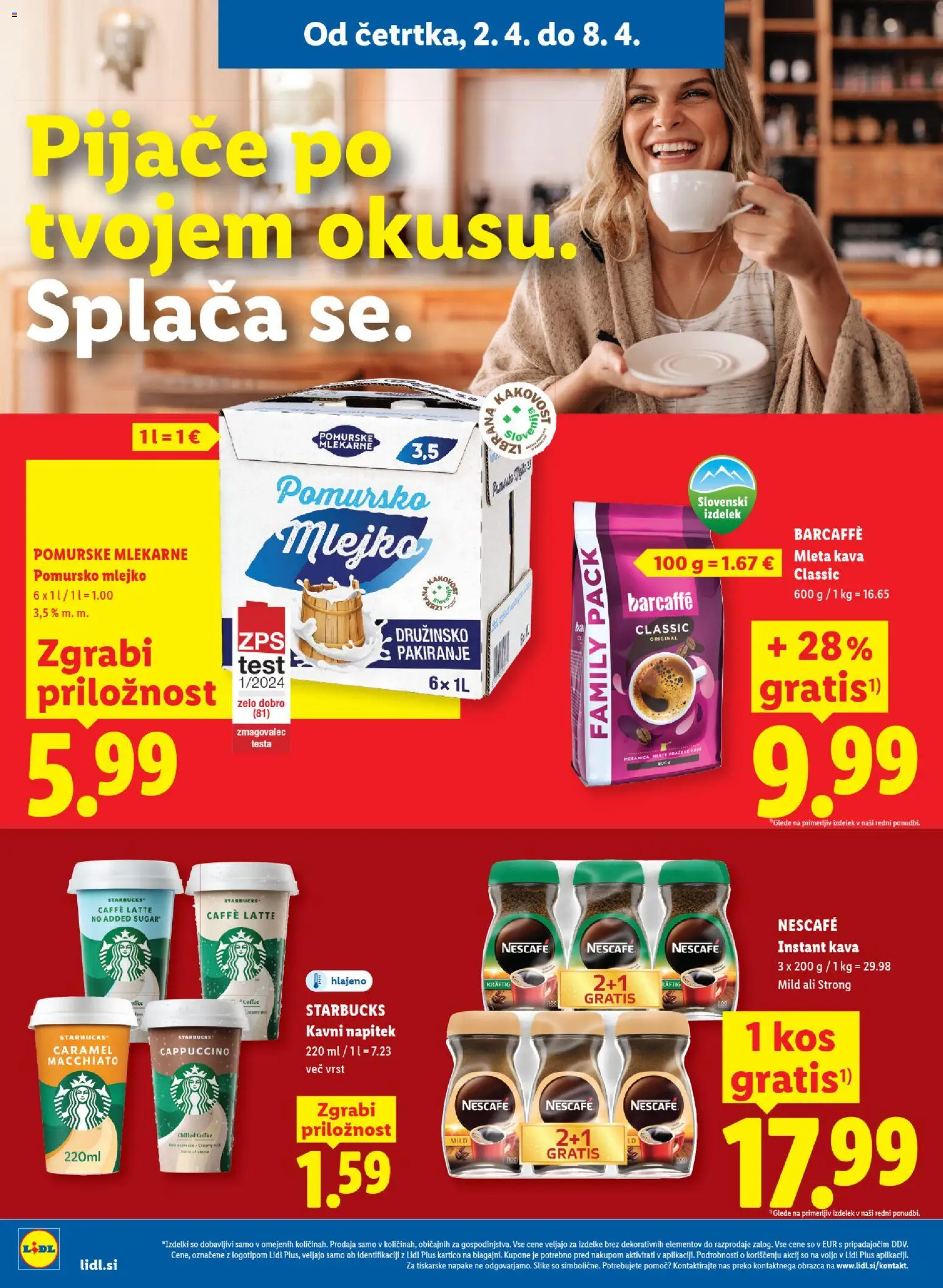 Novi Lidl katalog ponudbe – veljaven od 02.04.2026 | Stran: 14 | Izdelki: Instant kava, Kos, Kava