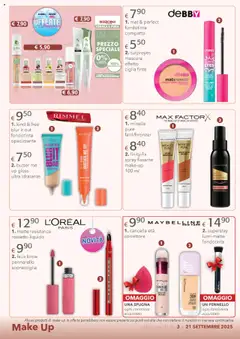 Volantino Acqua e Sapone del 03.09.2025 | Pagina: 18 | Prodotti: Mascara, Ciglia finte, Fondotinta, Pennello