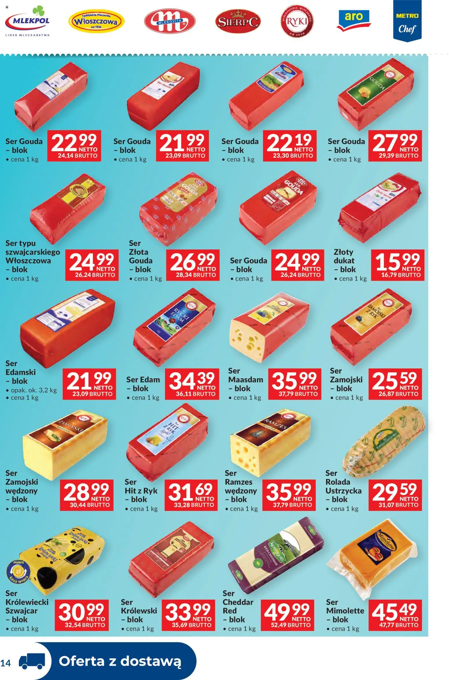 Makro Gazetka - Dystrybucja do sklepów od 11.11.2025 | Strona: 14 | Produkty: Rolada, Ser, Cheddar, Ser gouda