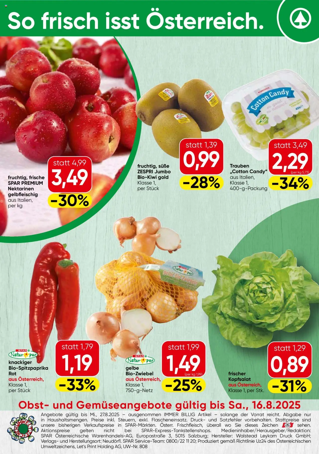 Spar Flugblatt - Oberösterreich gültig ab 14.08.2025 | Seite: 20 | Produkte: Obst