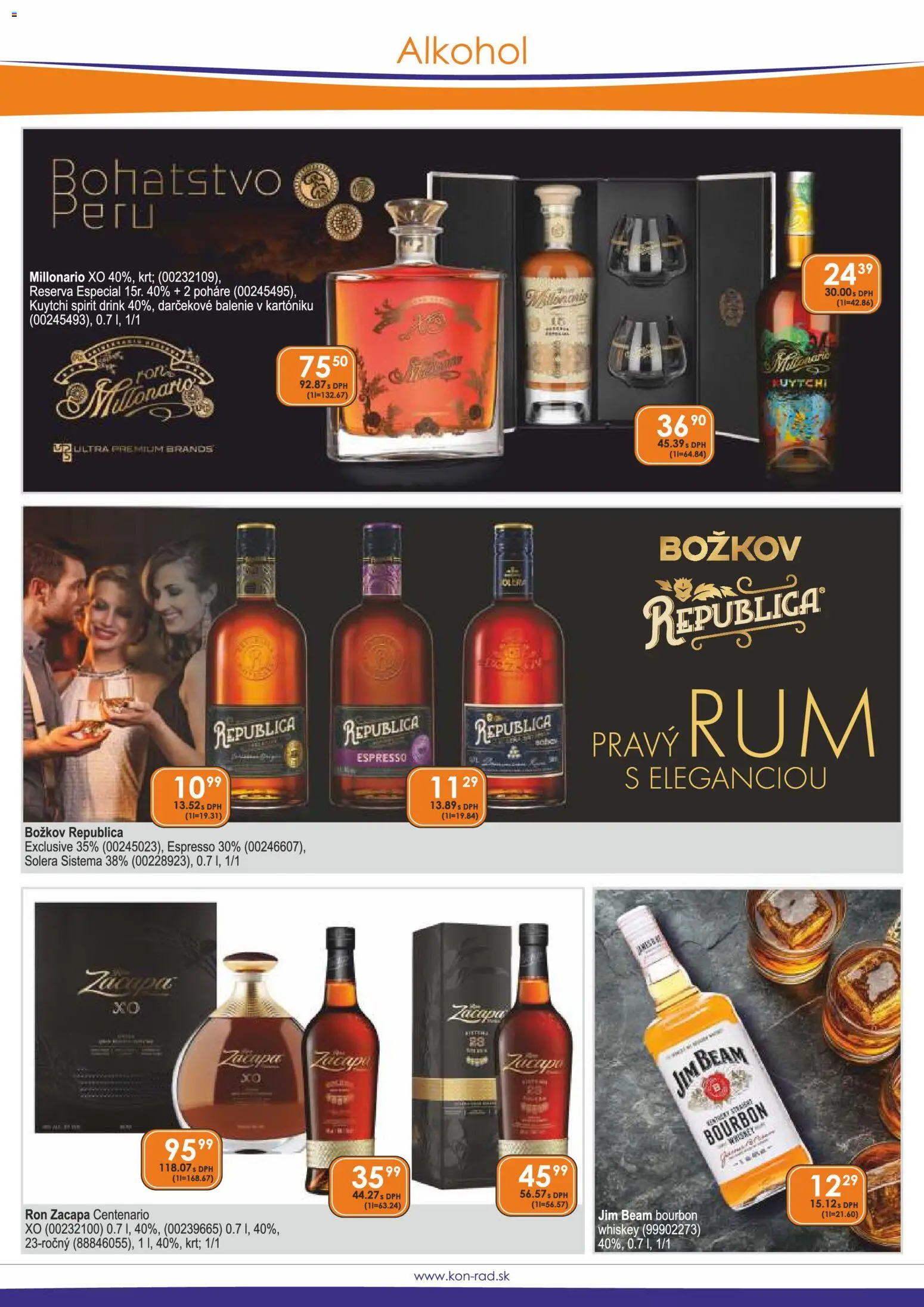 Nové KON - RAD akcie – leták je platný od 01.04.2026 | Strana: 9 | Produkty: Božkov, Republica, Bourbon, Alkohol