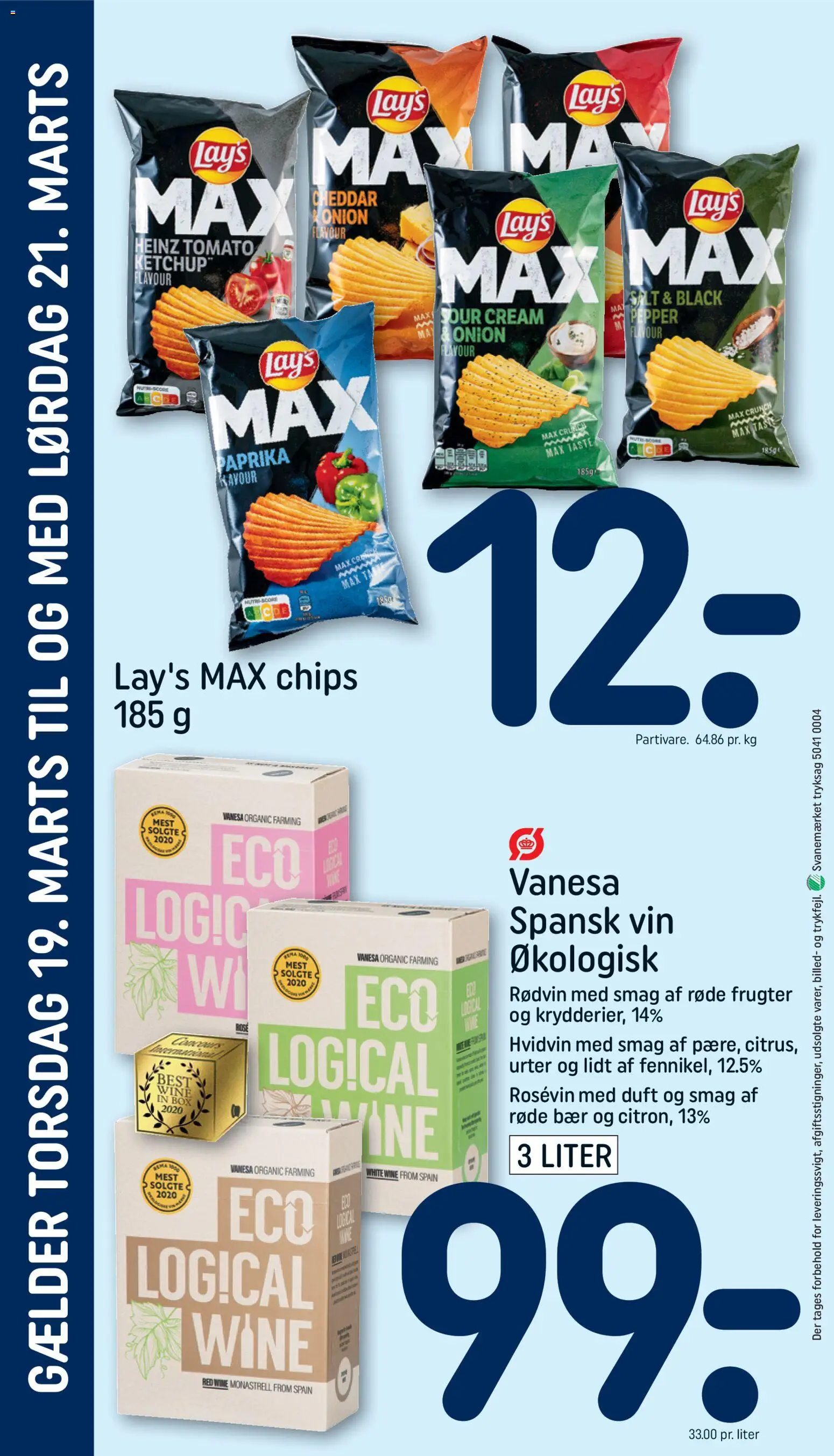Rema 1000 tilbudsavis – gyldig fra 19.03.2026 | Side: 4 | Produkter: Cheddar, Vin, Chips, Ketchup