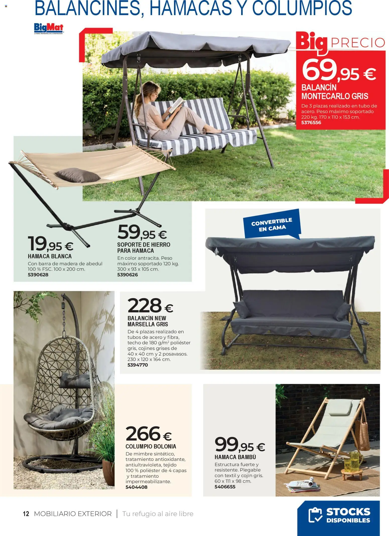 BigMat - Jardin y Piscinas 2026 │ válido desde el 23.03.2026 | Página: 12 | Productos: Peso, Cama, Cojín