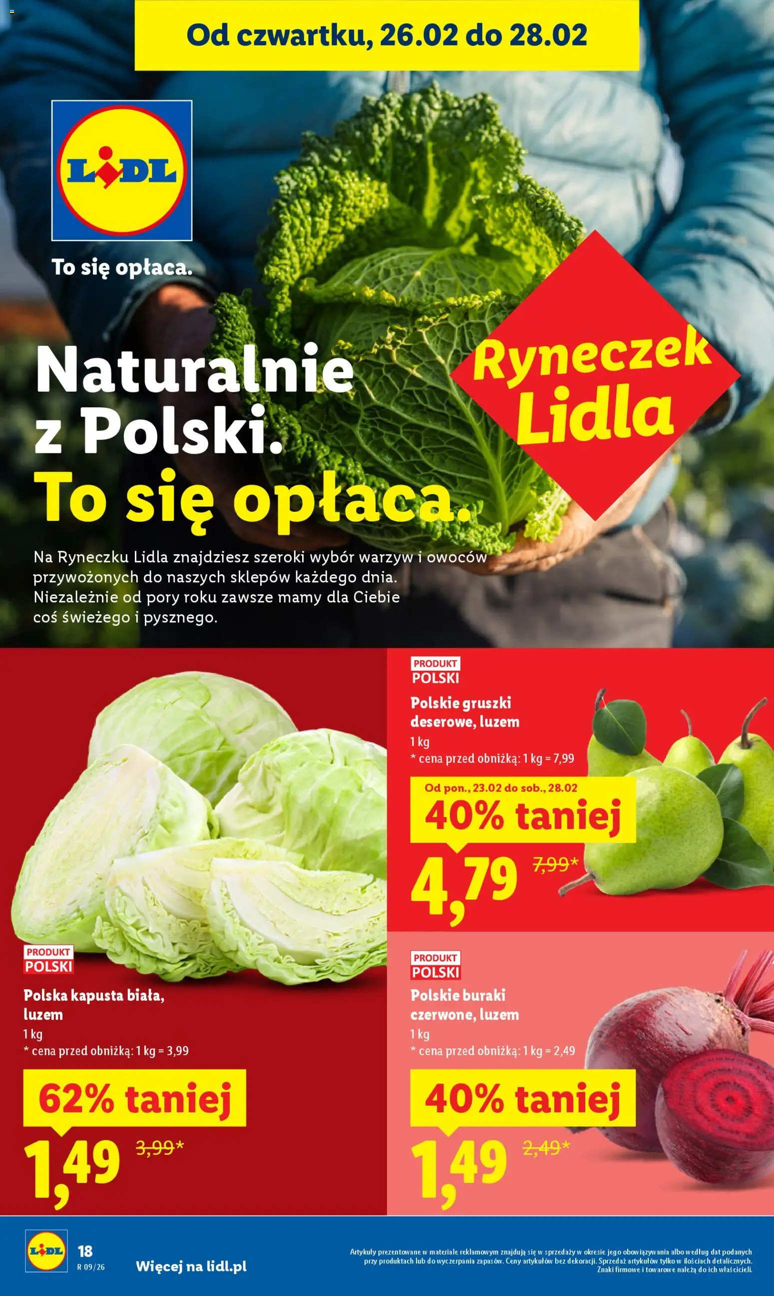Lidl Gazetka od 26.02.2026 | Strona: 18 | Produkty: Kapusta, Buraki
