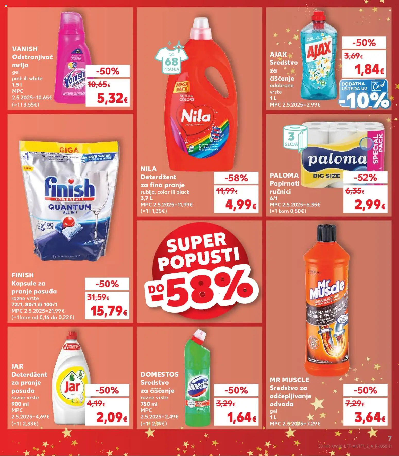 Kaufland katalog | vrijedi od 10.12.2025 | Stranica: 7 | Proizvodi: Odstranjivač mrlja, Papirnati ručnici, Finish, Ajax