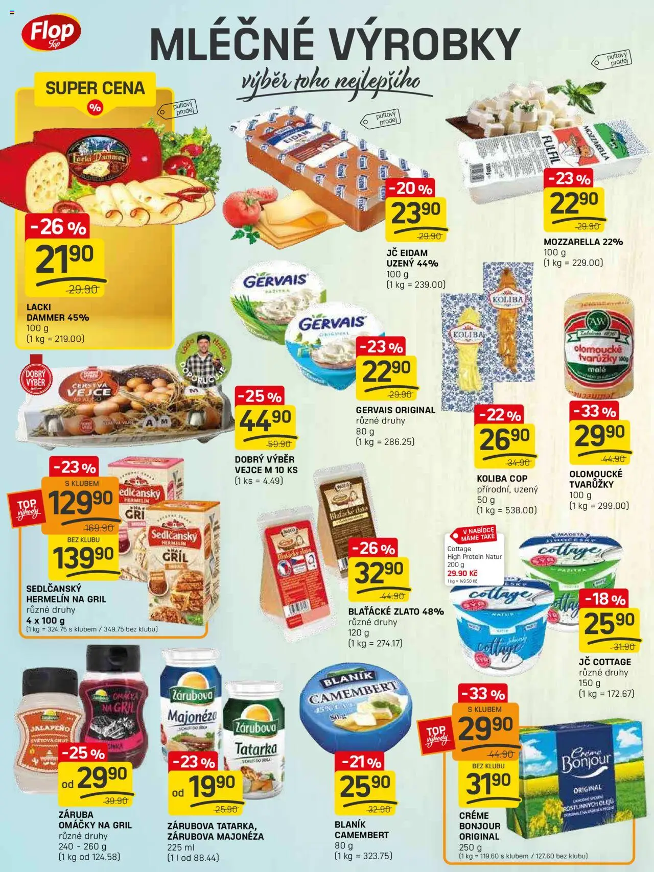 Flop leták - FlopTop od 10.09.2025 | Strana: 4 | Produkty: Tvarůžky, Eidam, Mozzarella, Cottage