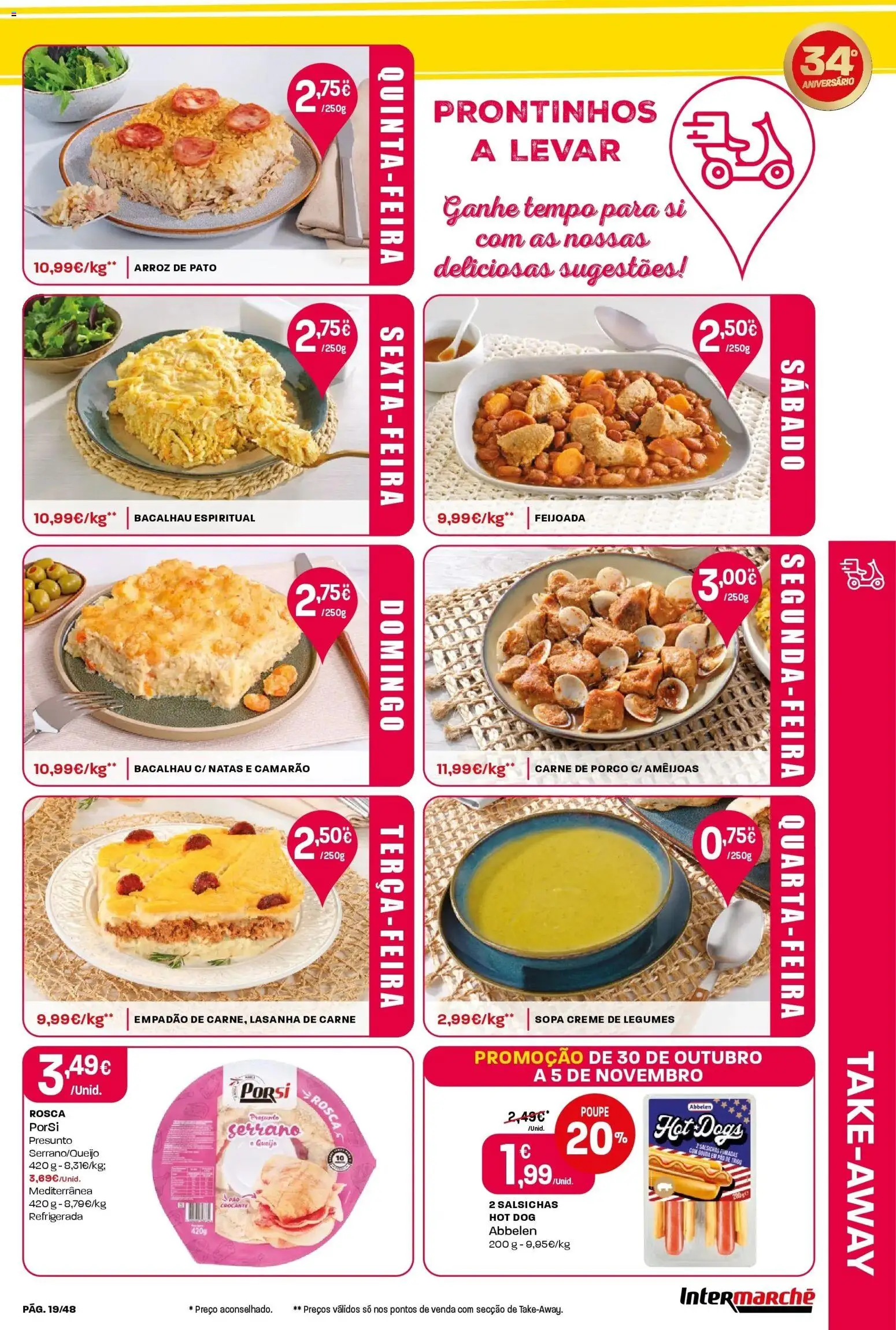 Intermarché - Aniversário à la poupança! │ válido de 30.10.2025 | Página: 19 | Produtos: Camarão, Presunto, Carne de porco, Carne