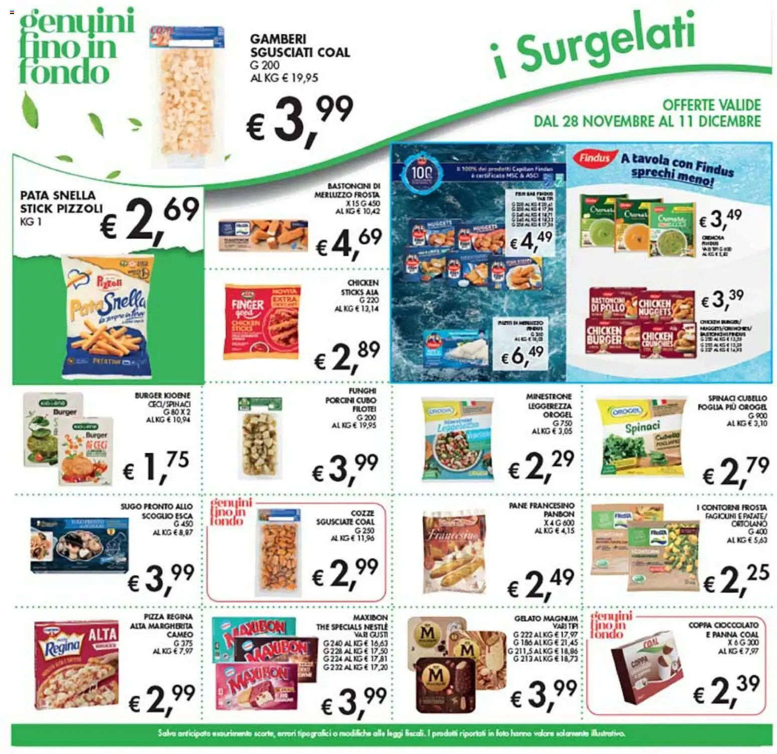 Volantino Coal del 28.11.2025 | Pagina: 9 | Prodotti: Pane, Pollo, Merluzzo, Nuggets