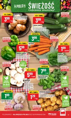 POLOmarket Gazetka od 23.07.2025 | Strona: 21 | Produkty: Czosnek, Pieczarki, Mięta, Ziemniaki