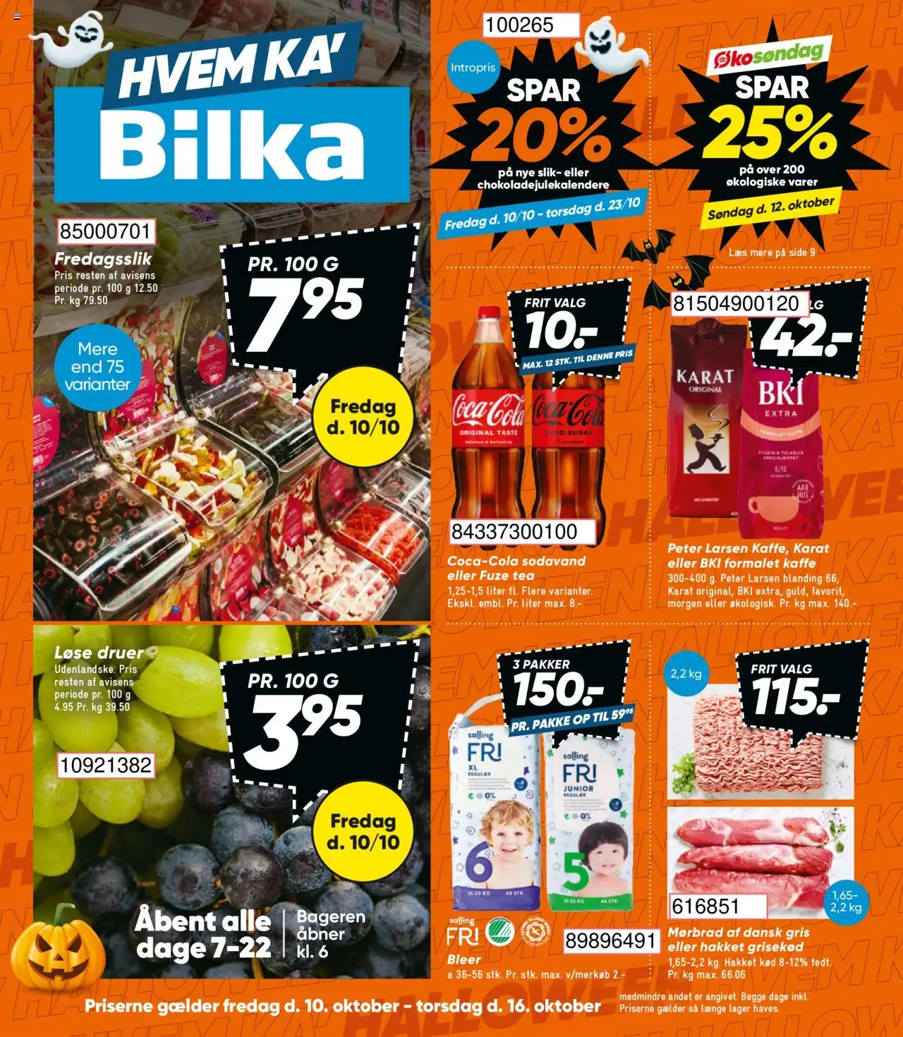 Bilka tilbudsavis – gyldig fra 10.10.2025 | Side: 1 | Produkter: Kaffe, Coca Cola, Slik, Hakket kød
