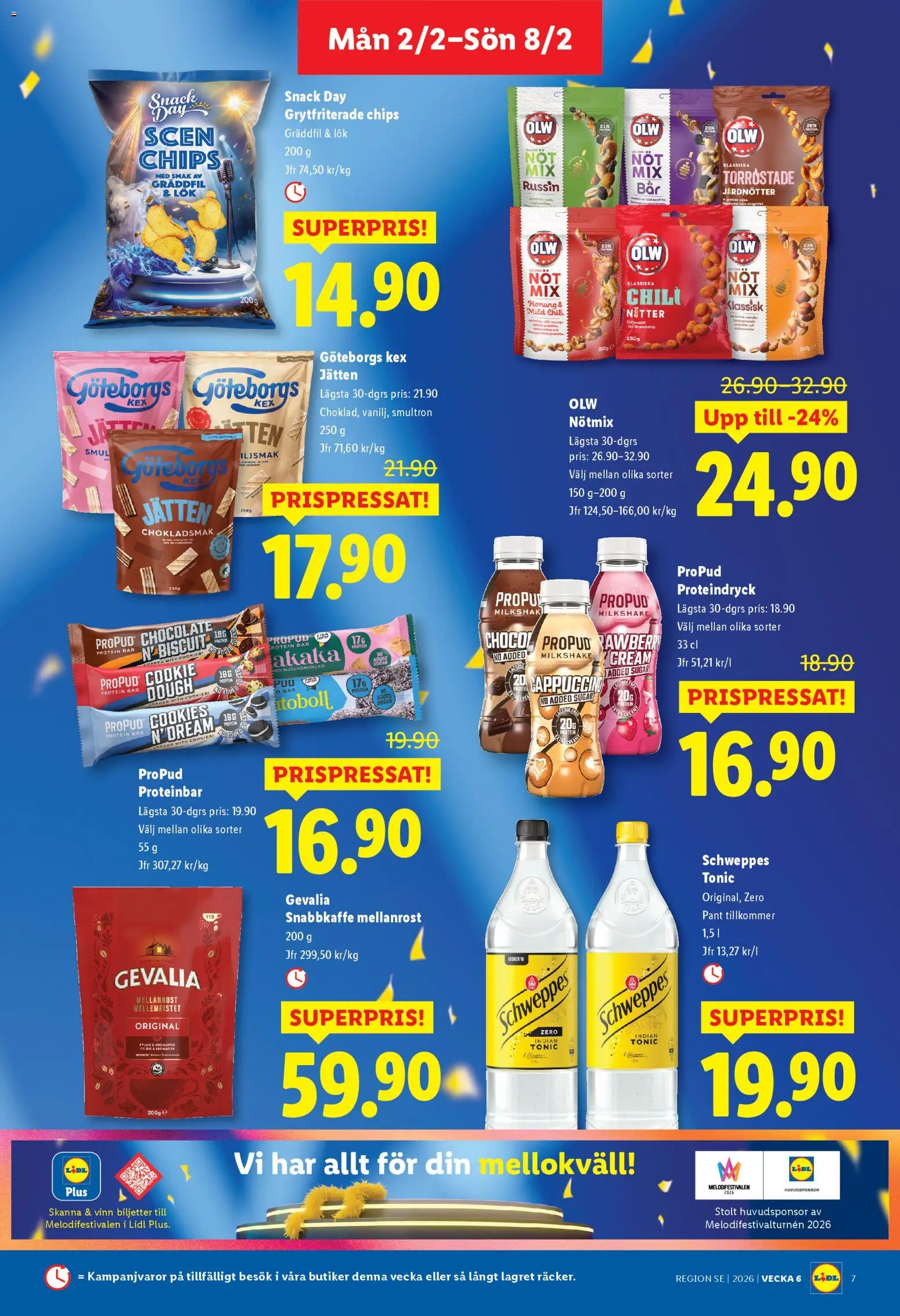 Lidl reklamblad aktuell från 02.02.2026 | Sida: 7 | Produkter: Jord, Chips, Gräddfil, Nötter