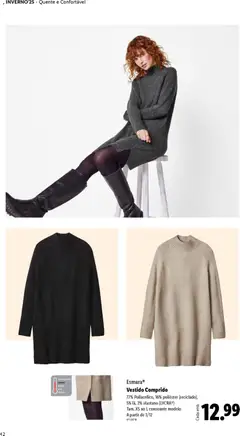 Pré-visualização Vestido Comprido, 77% Poliacrílico, 16% poliéster (reciclado), 5% lã, 2% elastano (LYCRA®) Tam. XS ao L consoante modelo A partir de 1/12 válido de 01.12.2025 | Página: 42