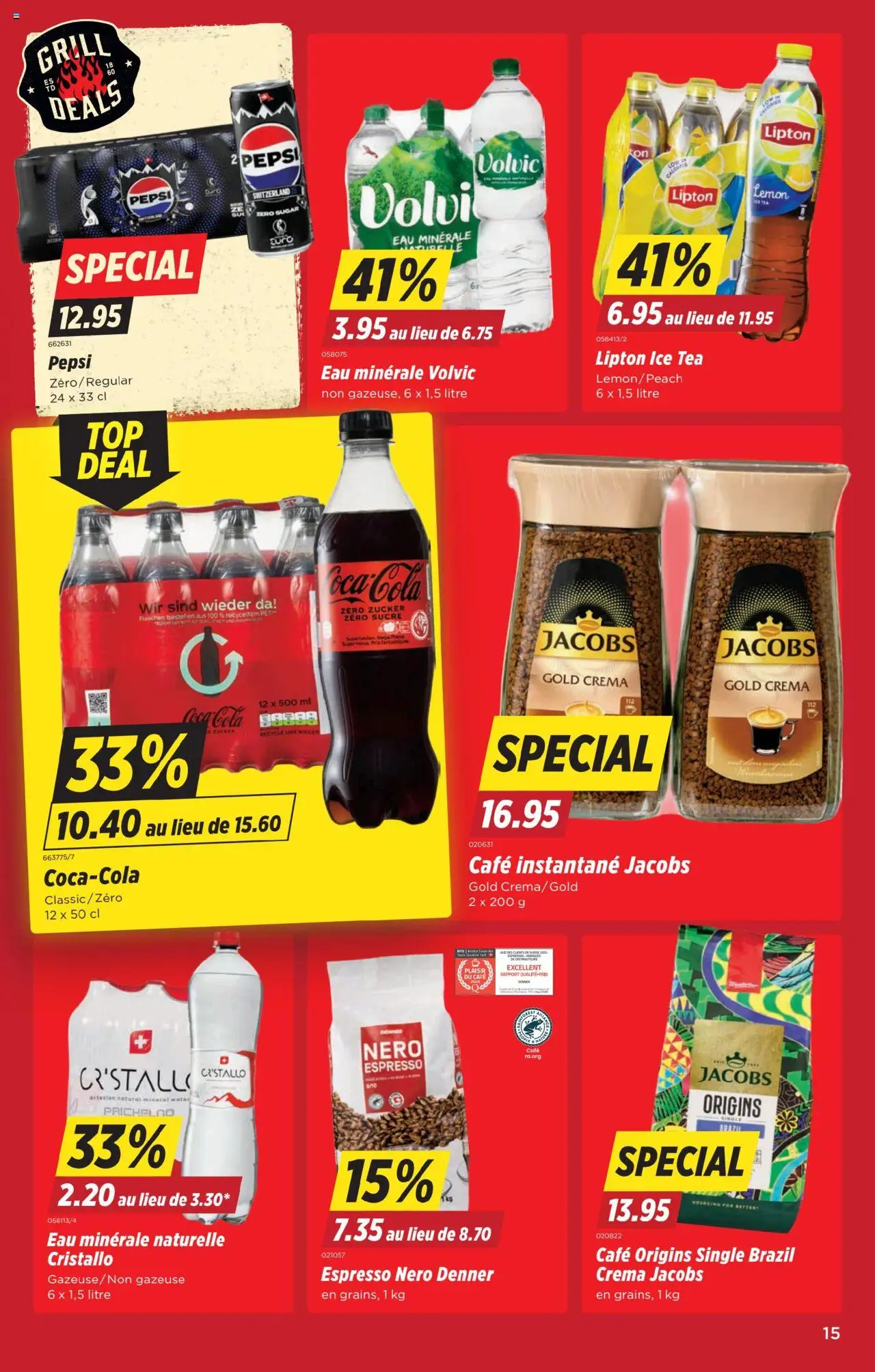 Denner Prospectus ab 22.07.2025 | Seite: 15 | Produkte: Ridge, Coca Cola, Zucker, Grill