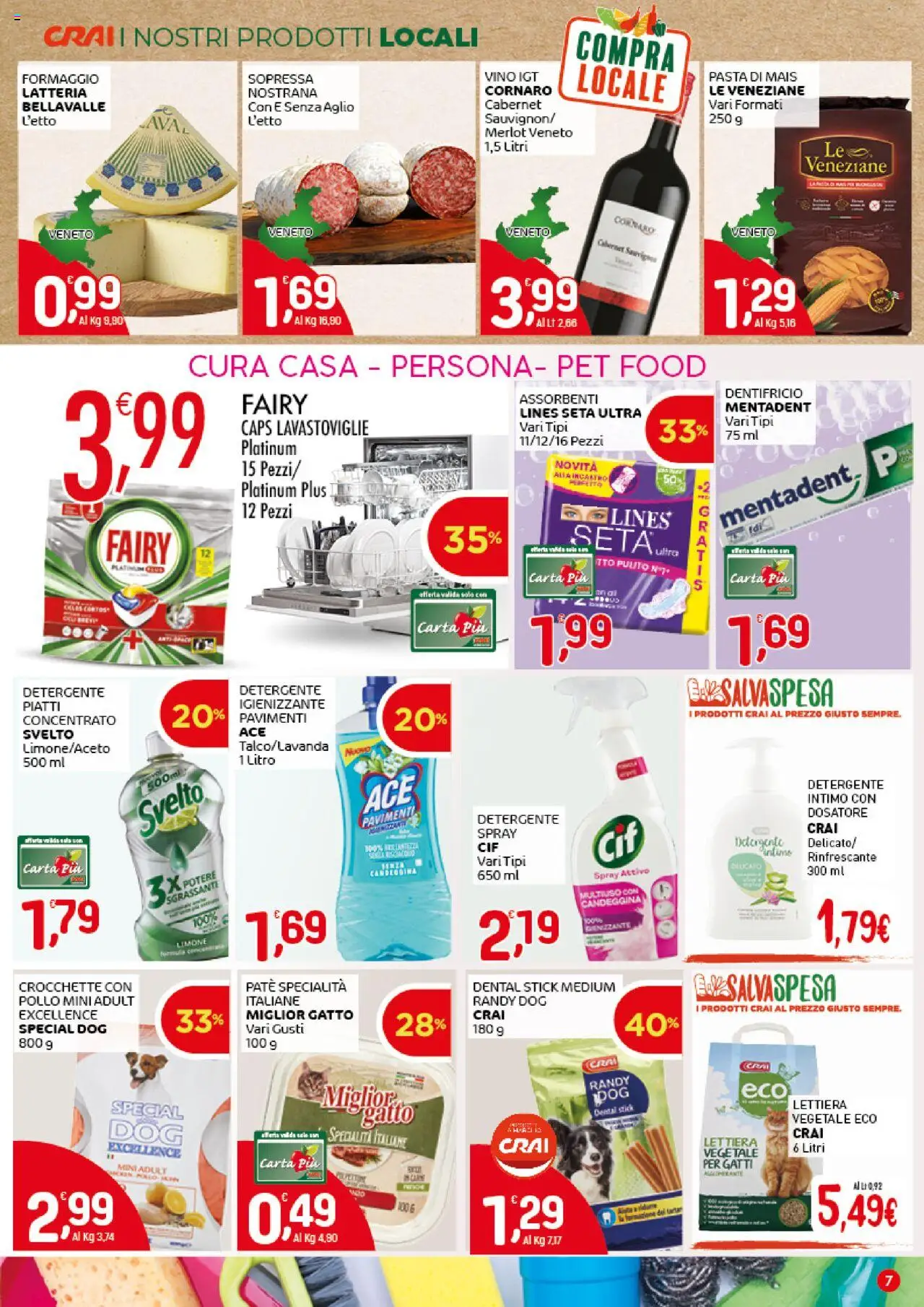 Volantino CRAI del 04.09.2025 | Pagina: 7 | Prodotti: Detergente, Candeggina, Limone, Pasta