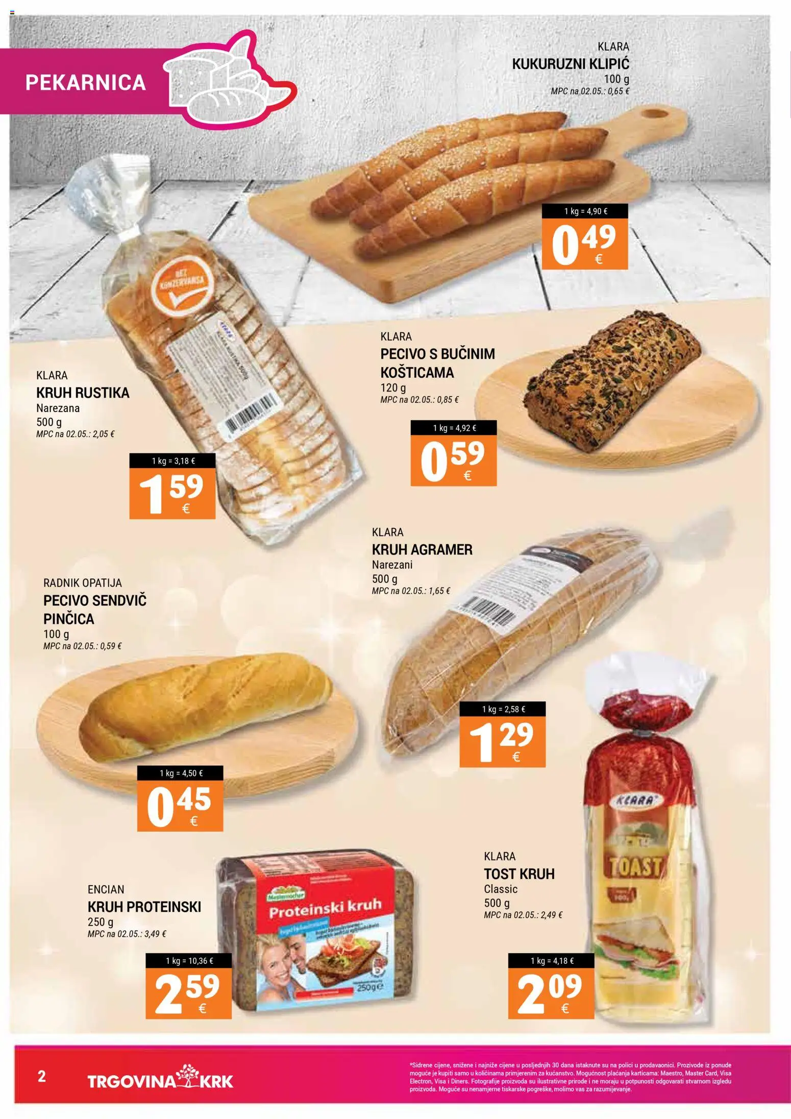Trgovina Krk katalog | vrijedi od 16.02.2026 | Stranica: 2 | Proizvodi: Kruh, Toast, Pecivo
